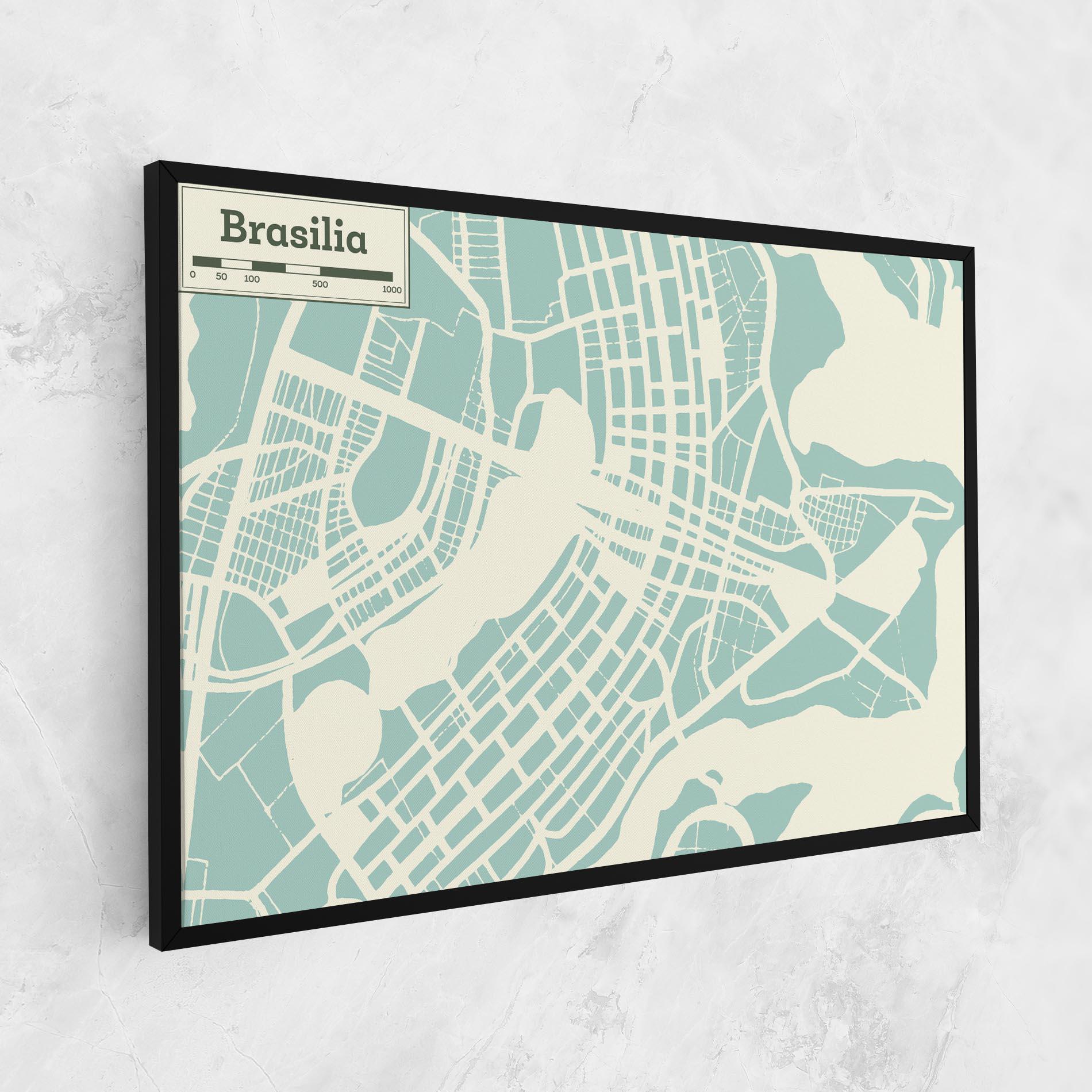 Tablou Canvas Brasilia Map mockup 1