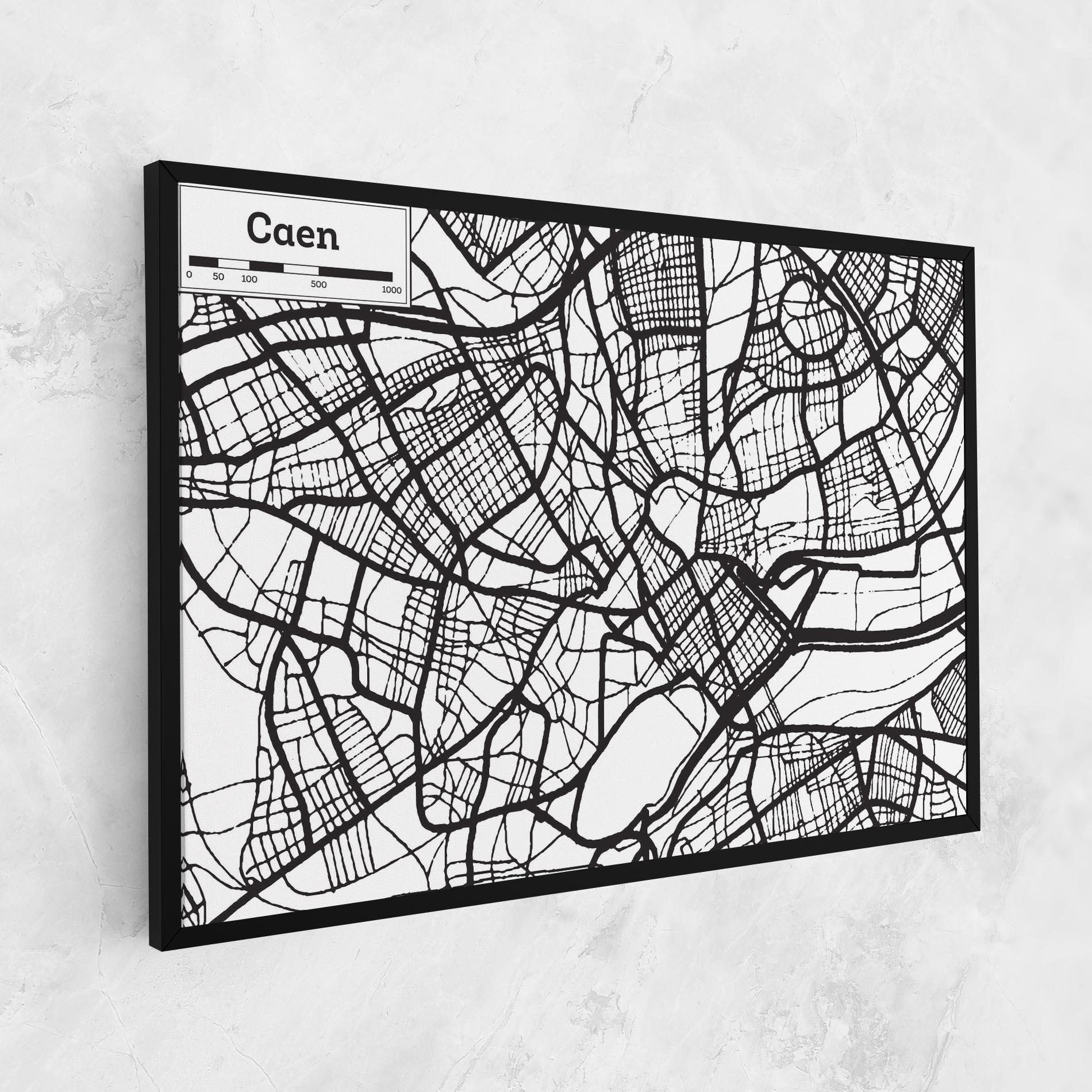 Tablou Canvas Caen Map mockup 1