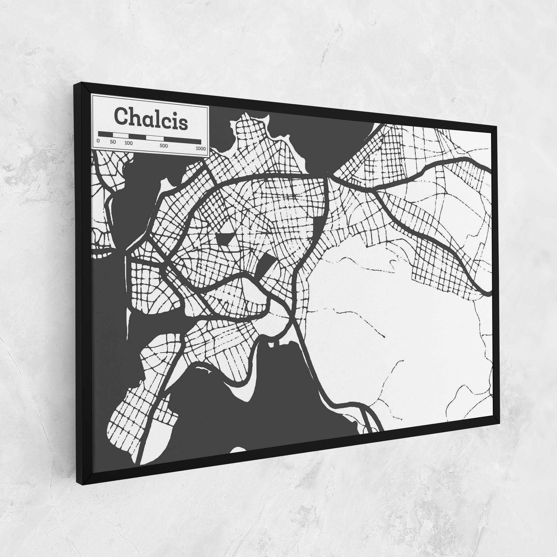 Tablou Canvas Chalcis Map mockup 1