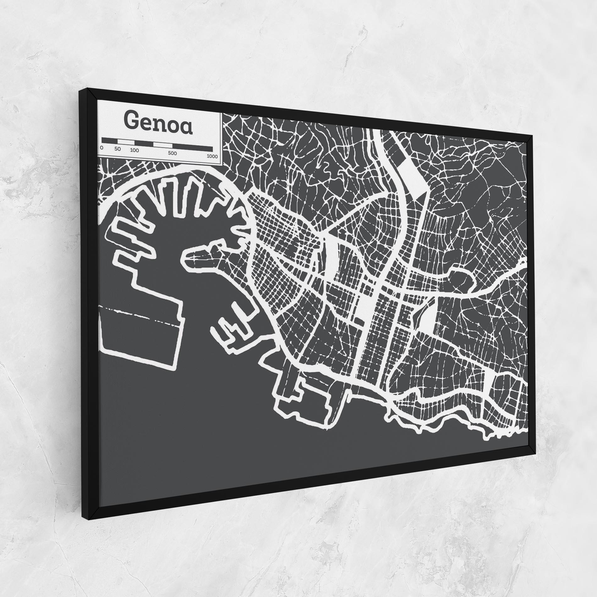 Tablou Canvas Genoa Map mockup 1