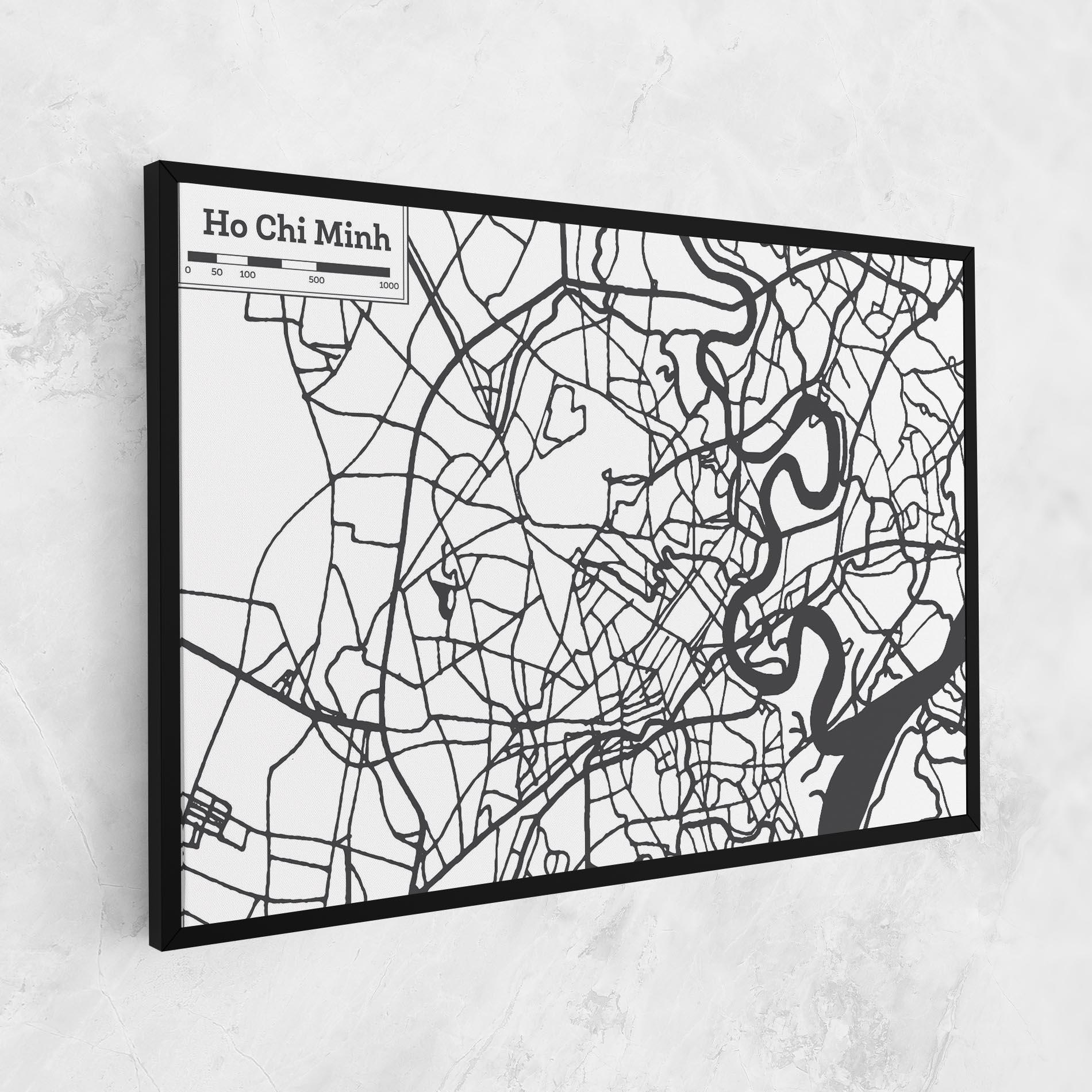 Tablou Canvas Ho Chi Minh Map mockup 1