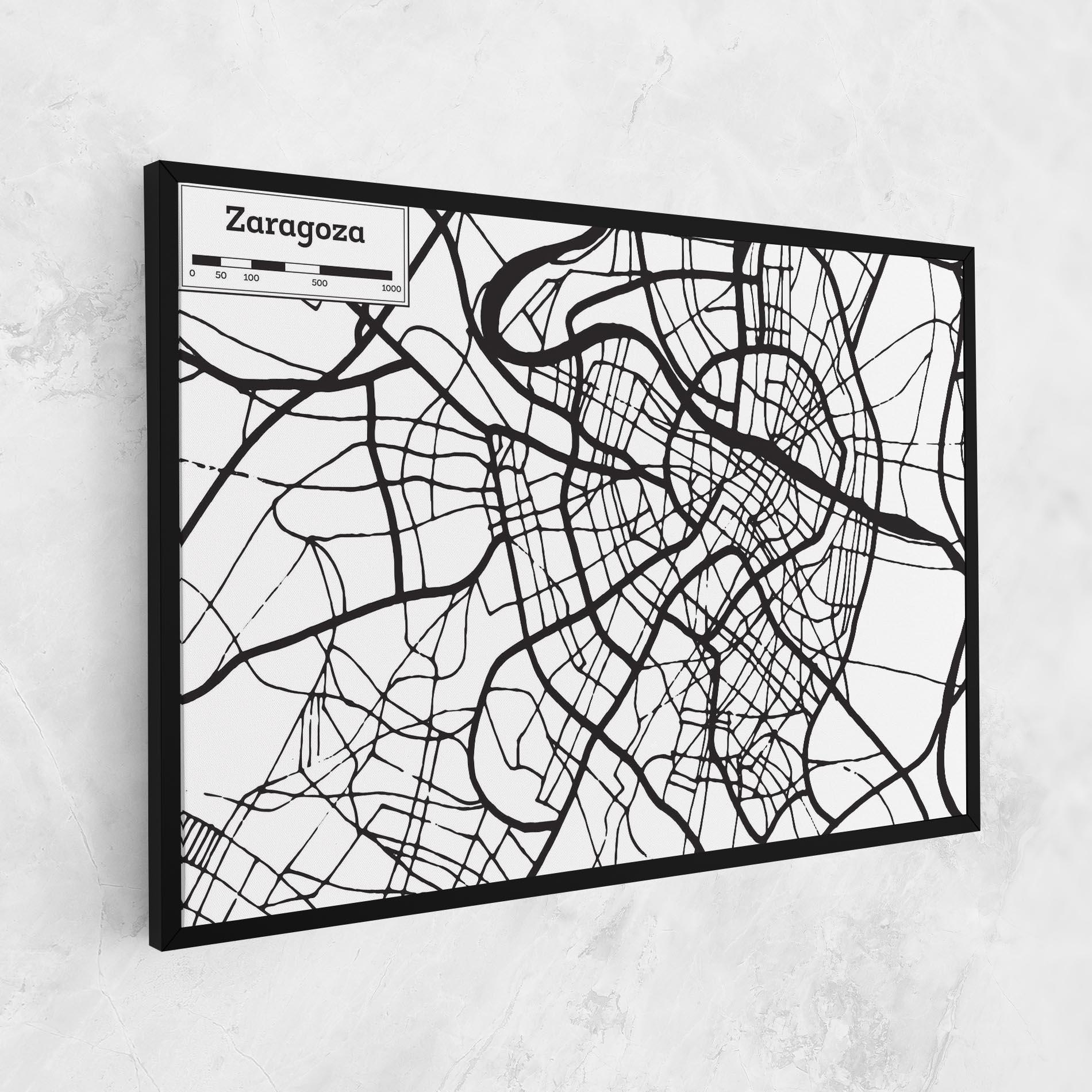 Tablou Canvas Zaragoza City Map mockup 1