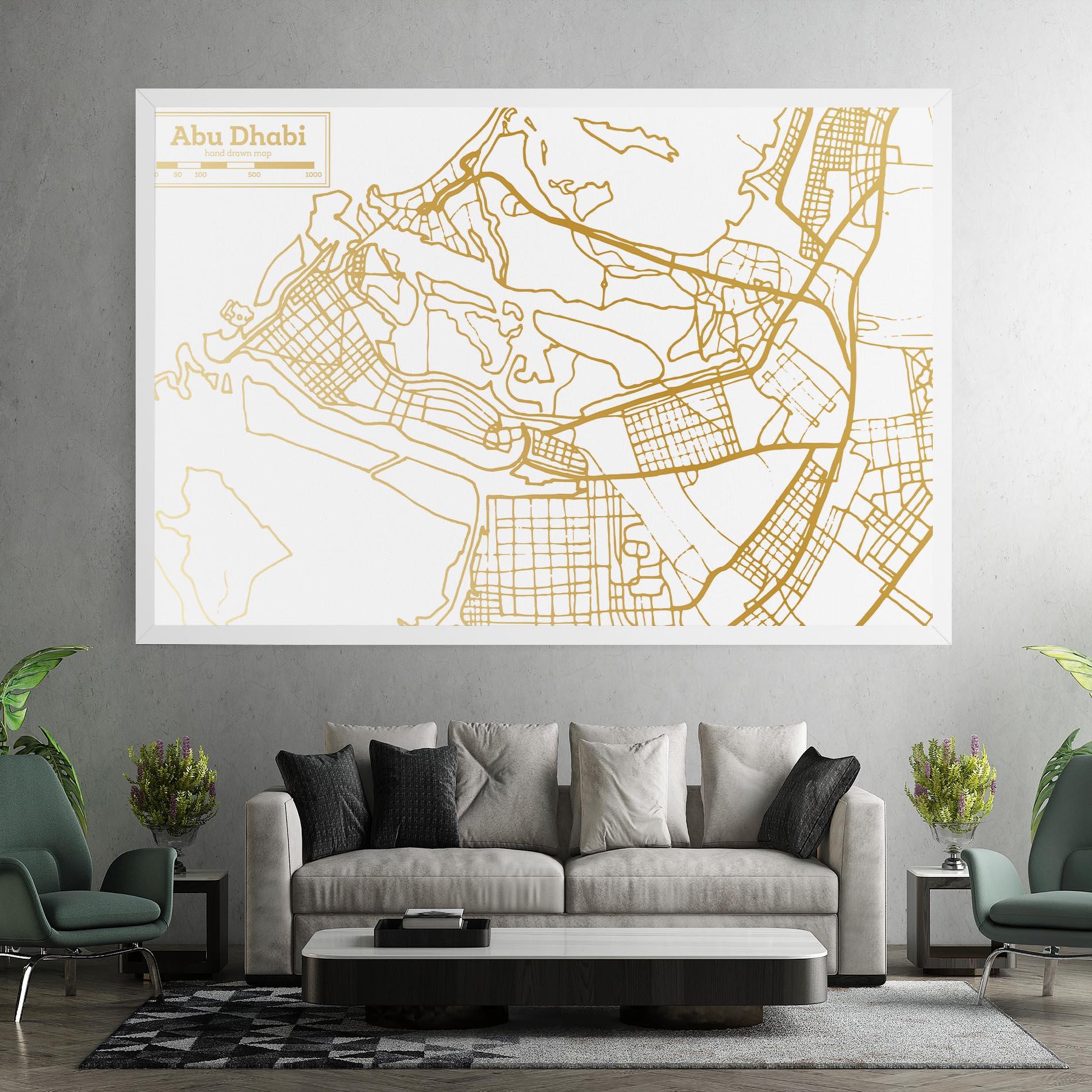 Tablou Canvas Abu Dhabi Map mockup 7