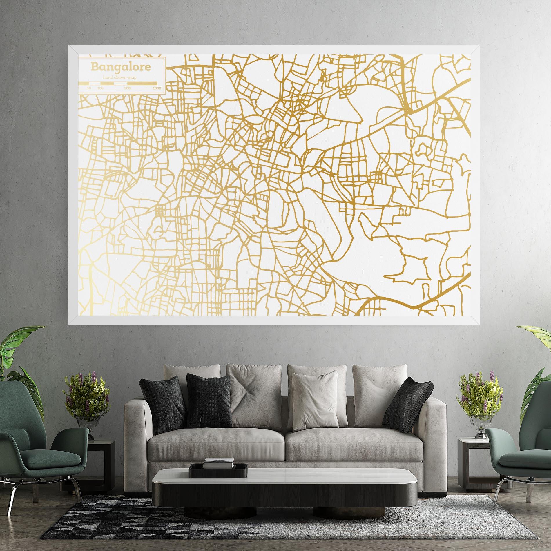 Tablou Canvas Bangalore Map mockup 7