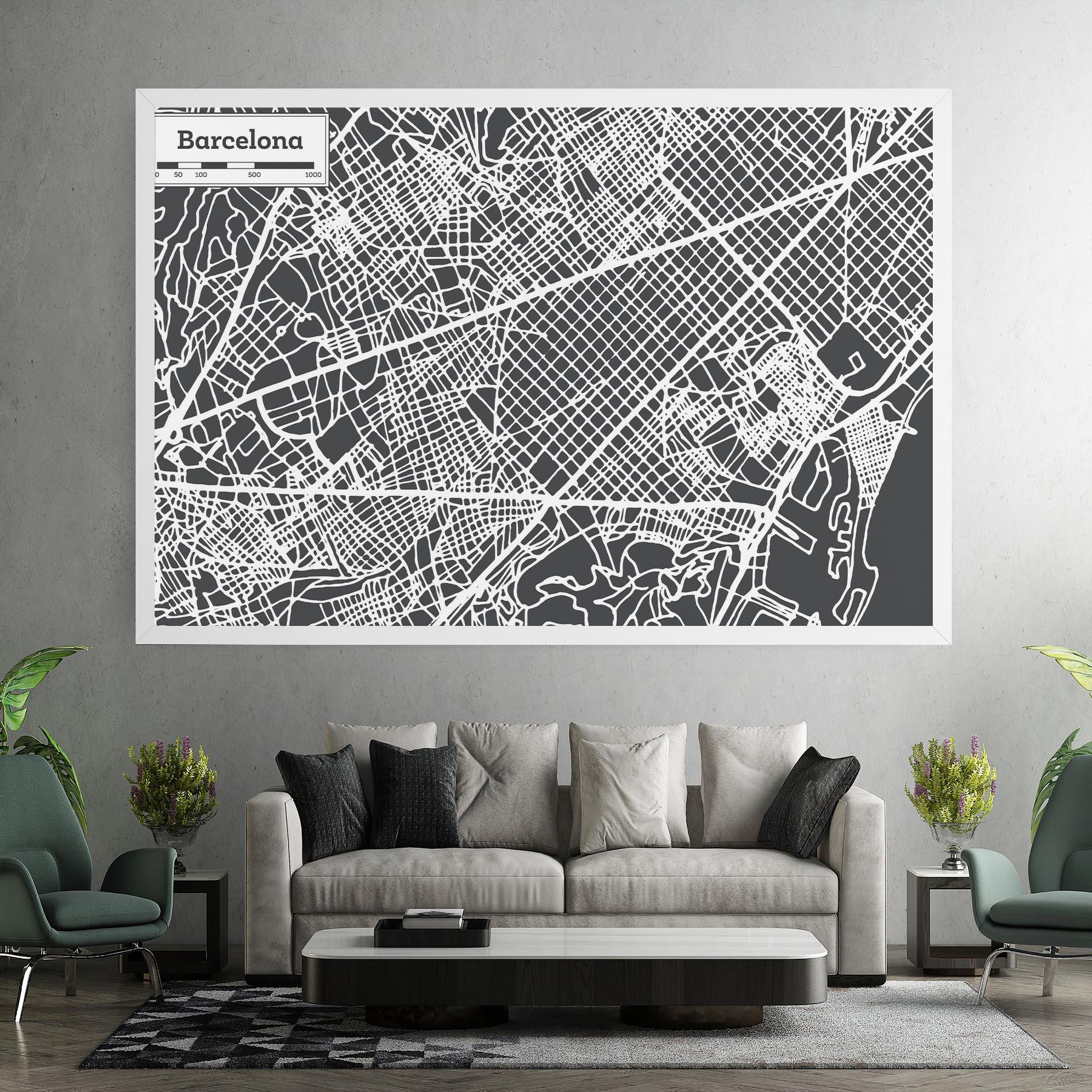 Tablou Canvas Barcelona Map mockup 7