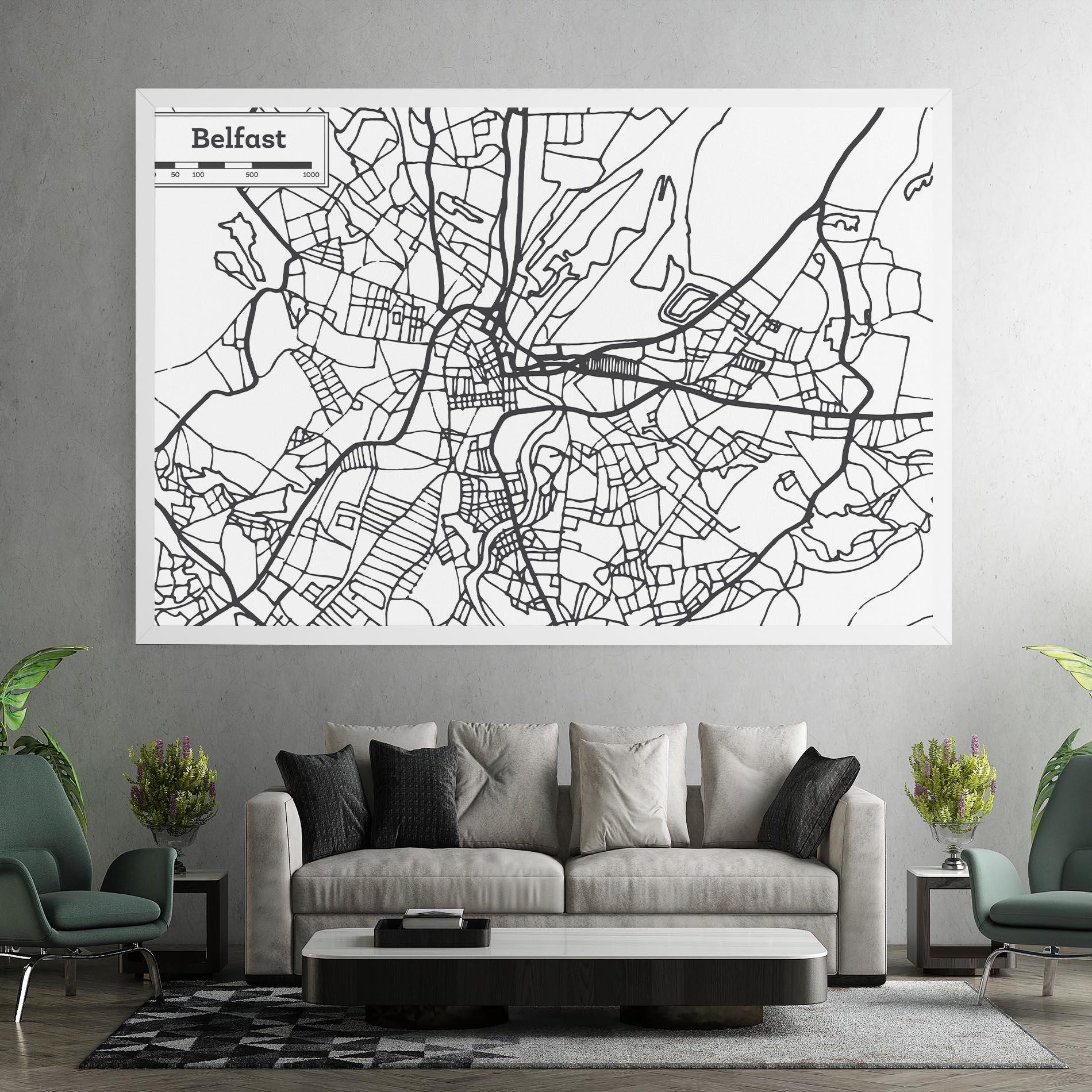Tablou Canvas Belfast Map mockup 7