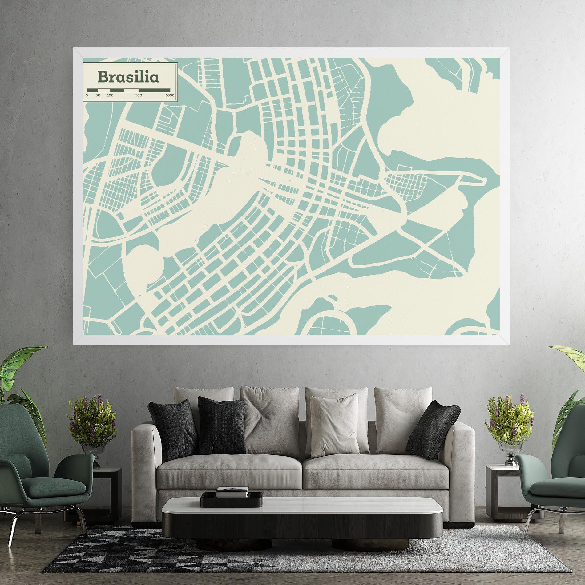 Tablou Canvas Brasilia Map mockup 7
