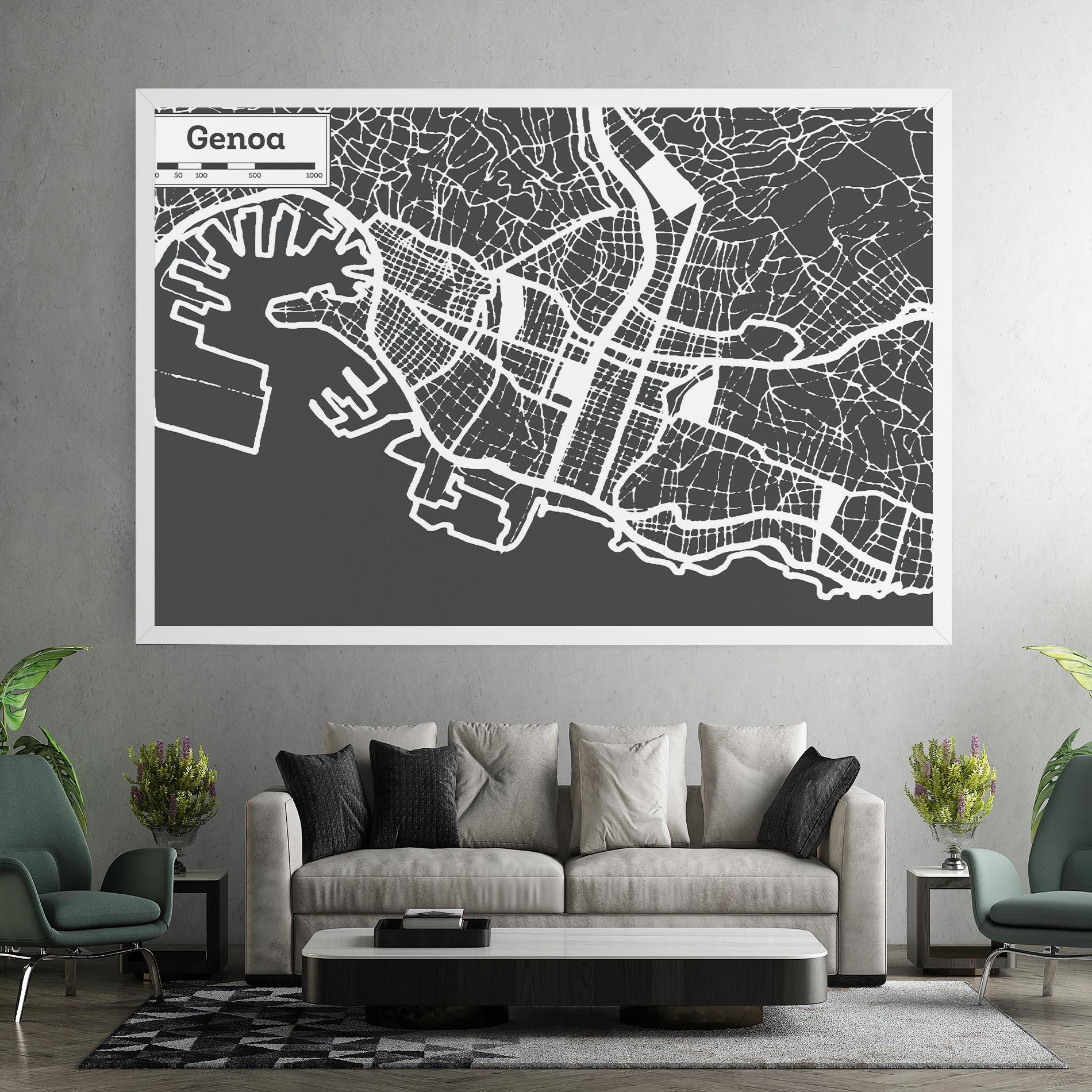 Tablou Canvas Genoa Map mockup 7