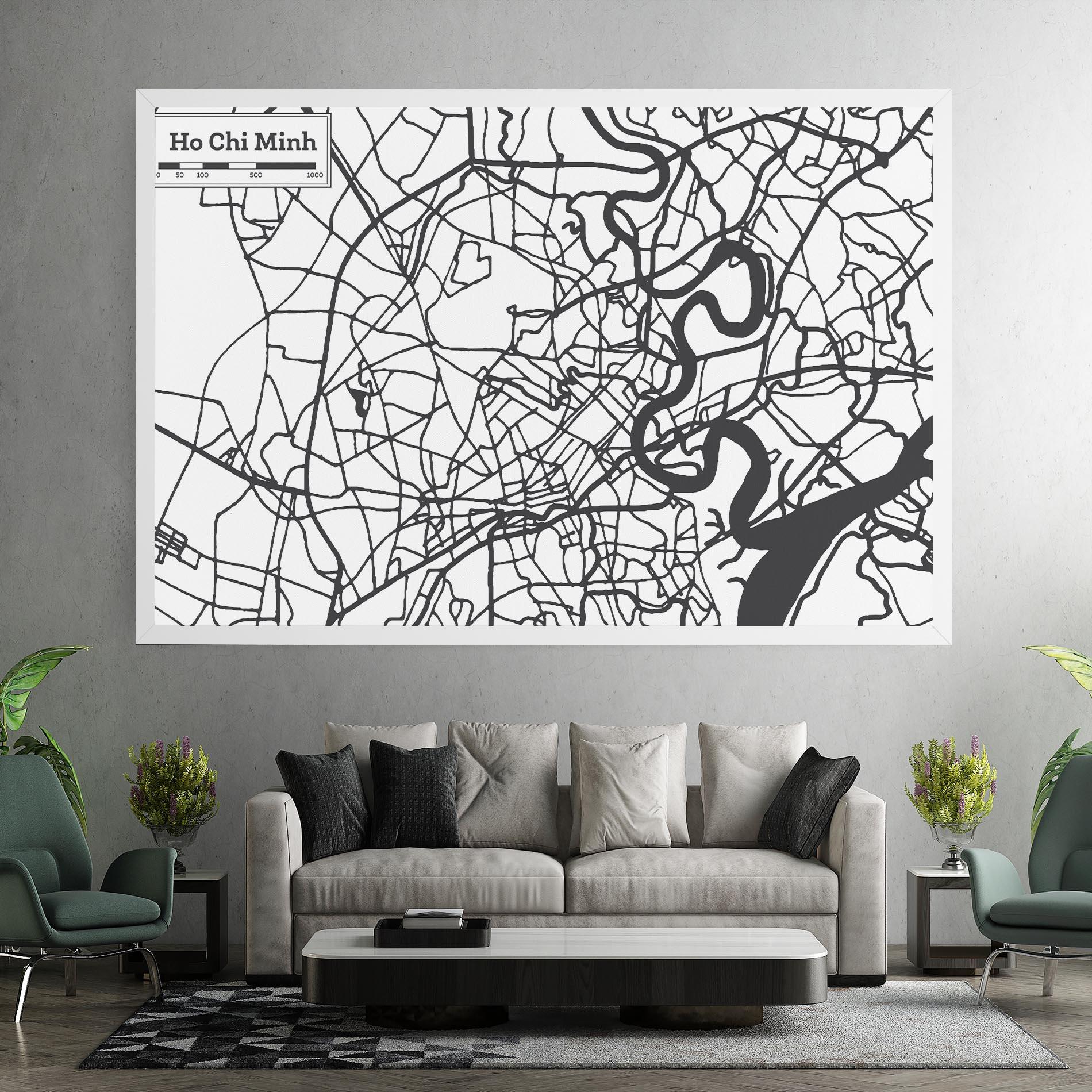 Tablou Canvas Ho Chi Minh Map mockup 7
