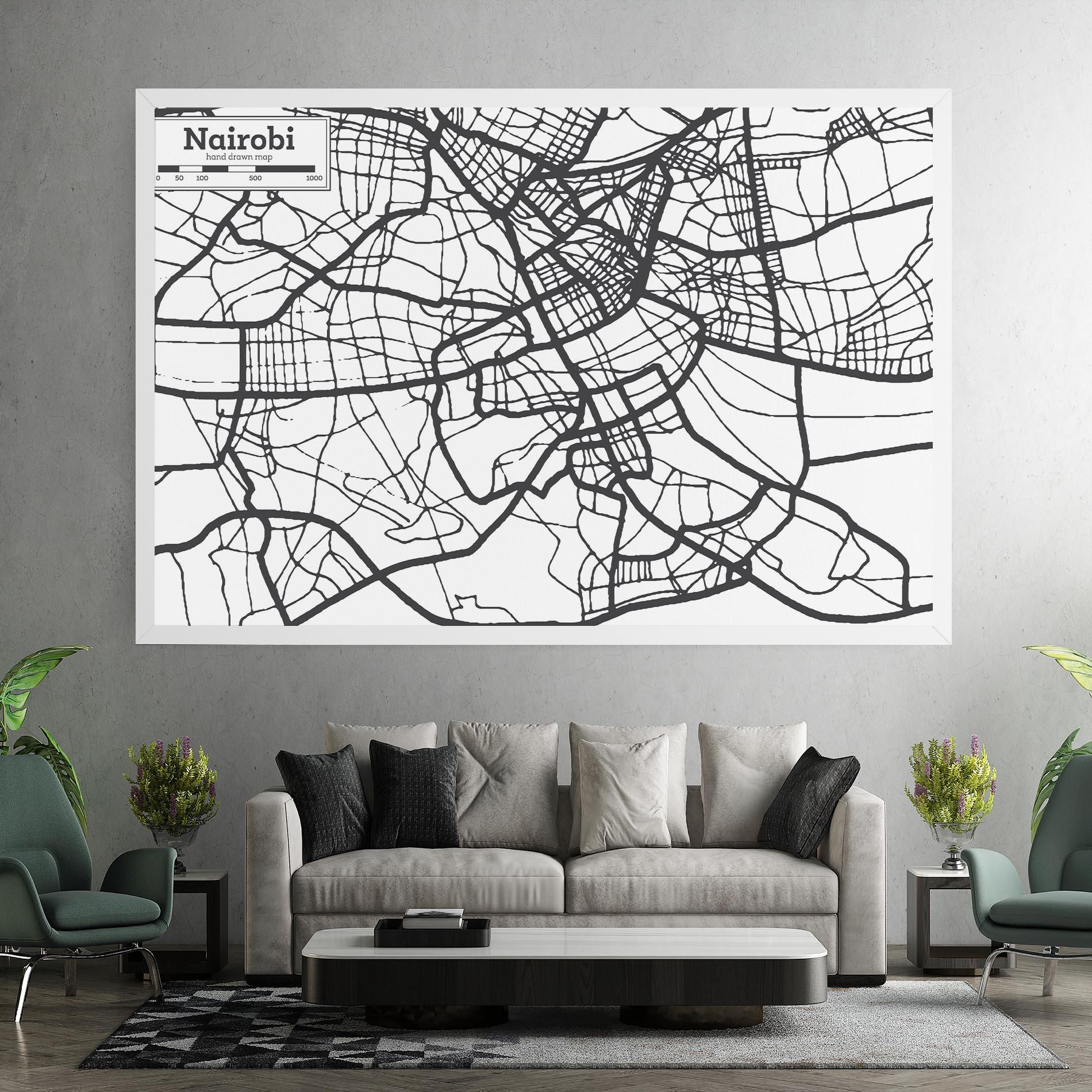 Tablou Canvas Nairobi Map mockup 7