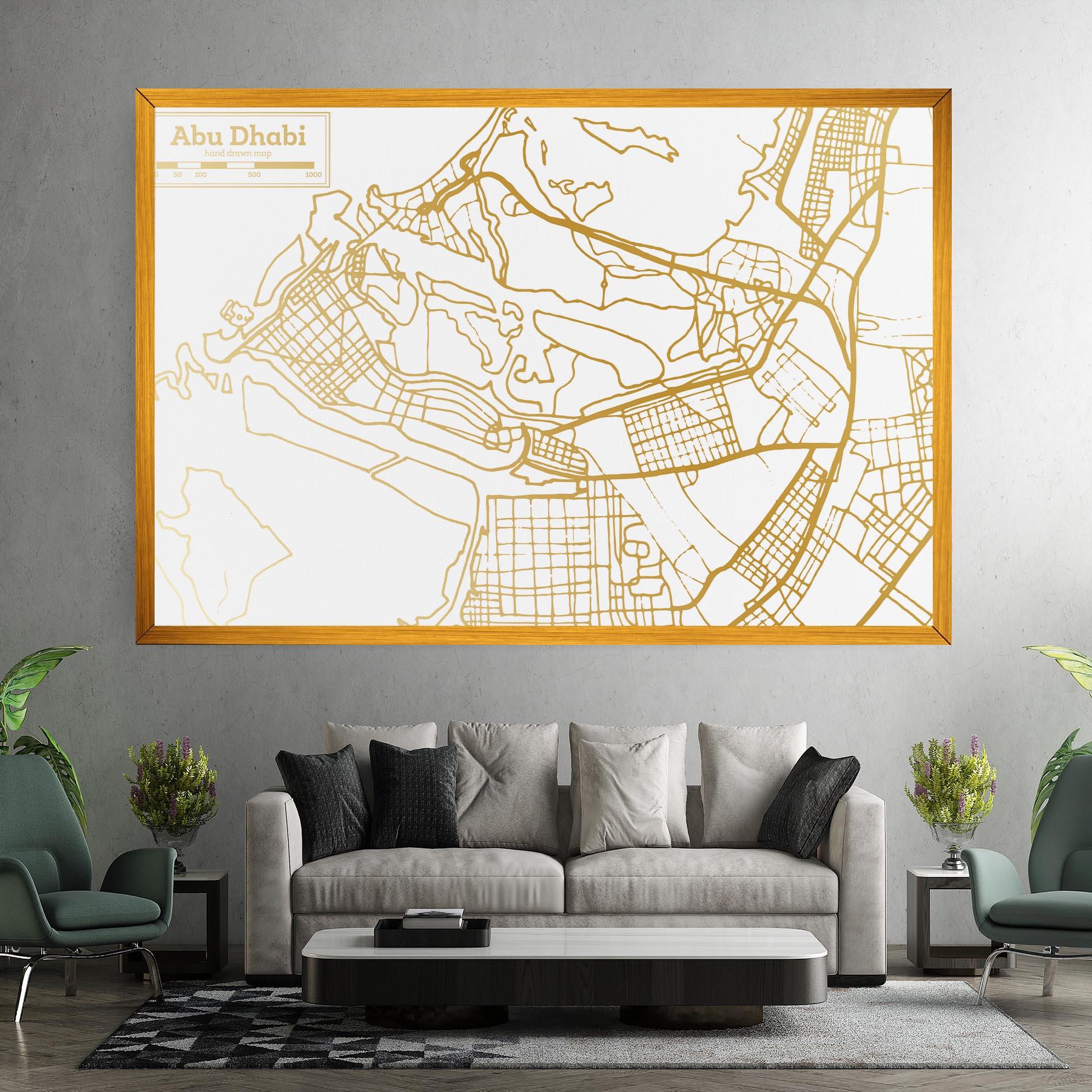 Tablou Canvas Abu Dhabi Map mockup 7