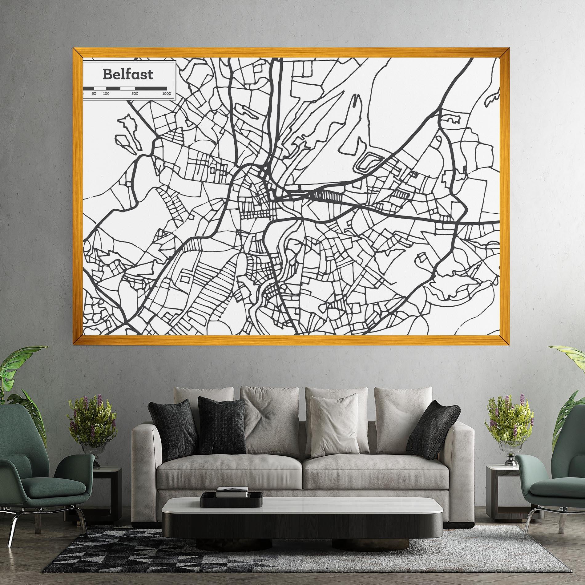 Tablou Canvas Belfast Map mockup 7