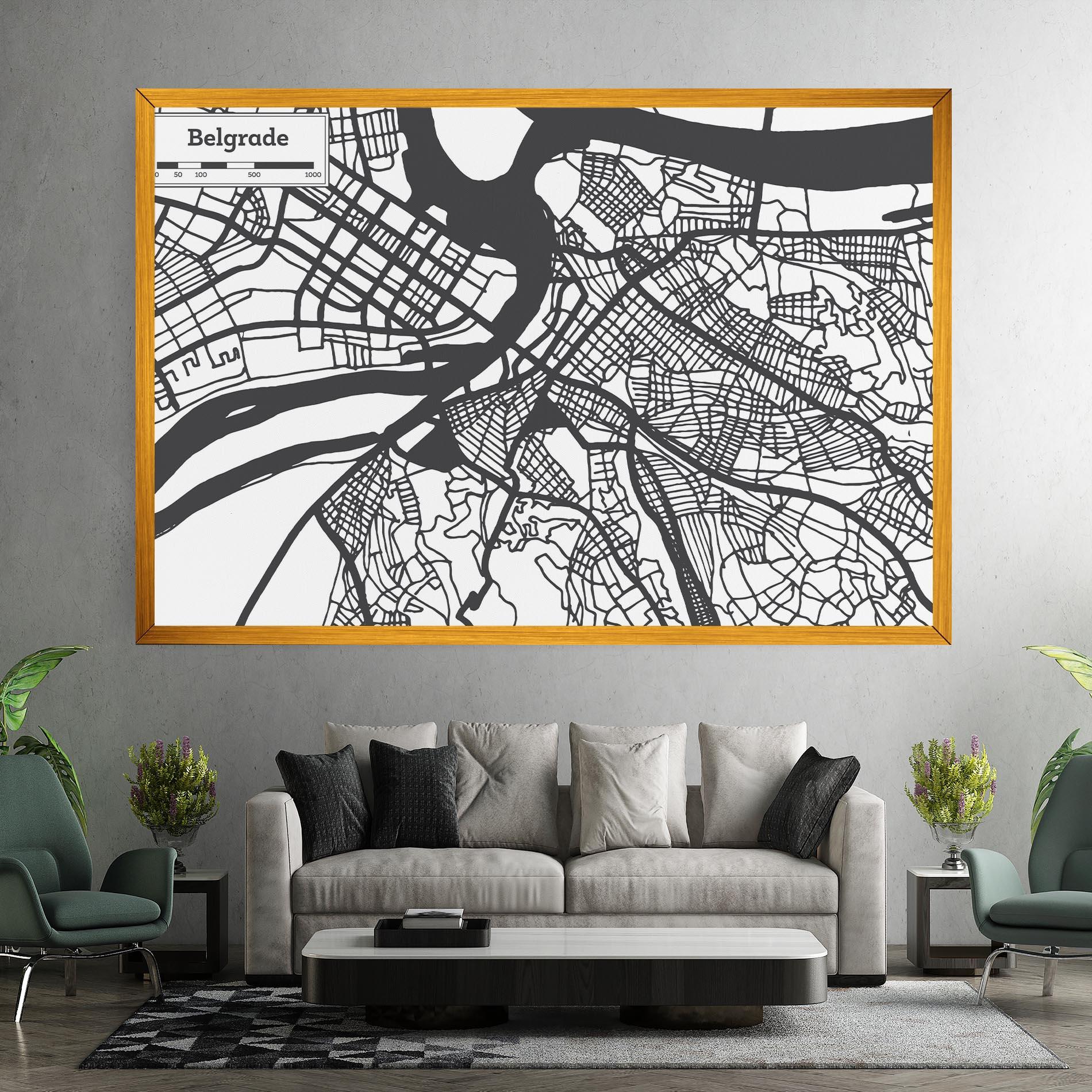 Tablou Canvas Belgrade Map mockup 7