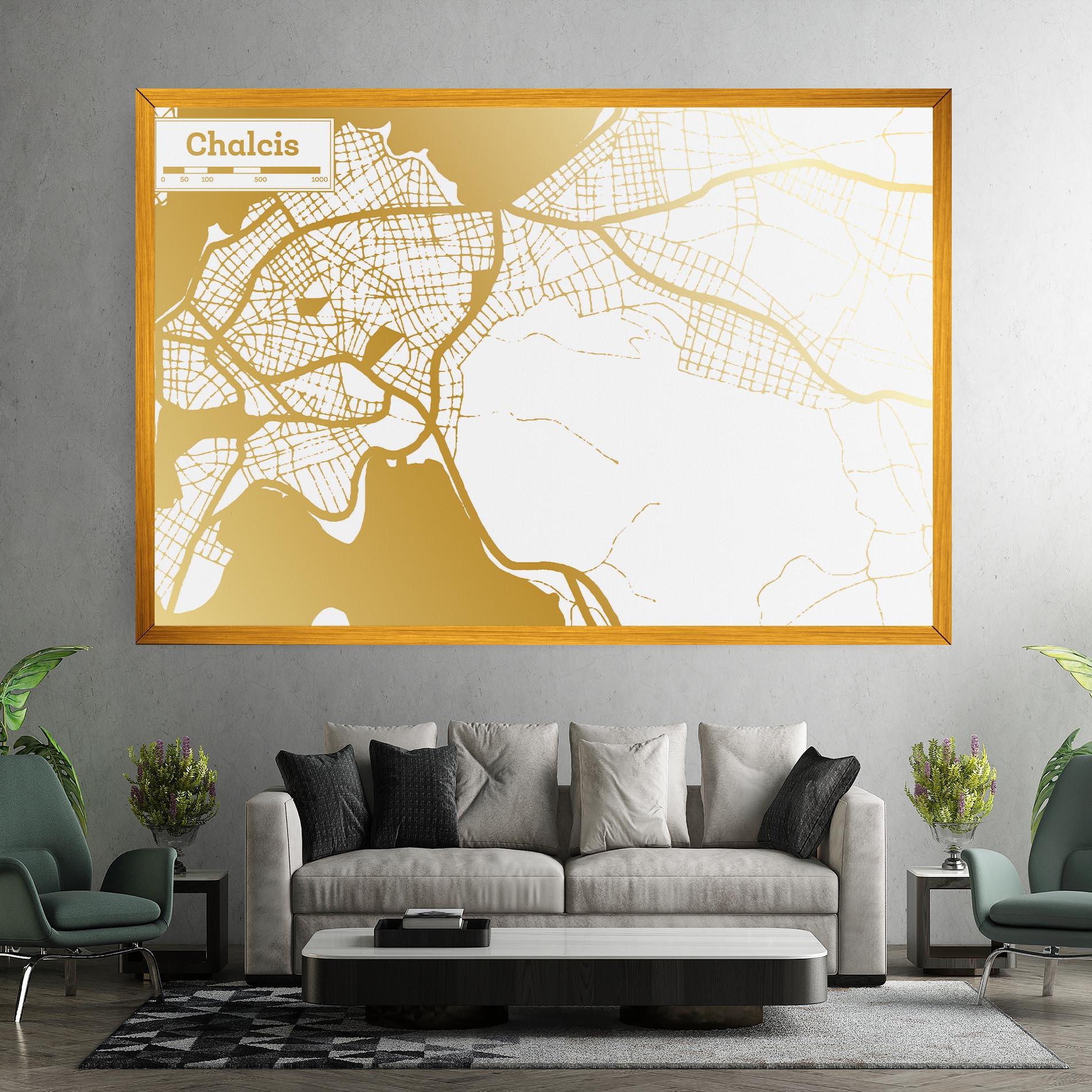 Tablou Canvas Chalcis Gold Map mockup 7