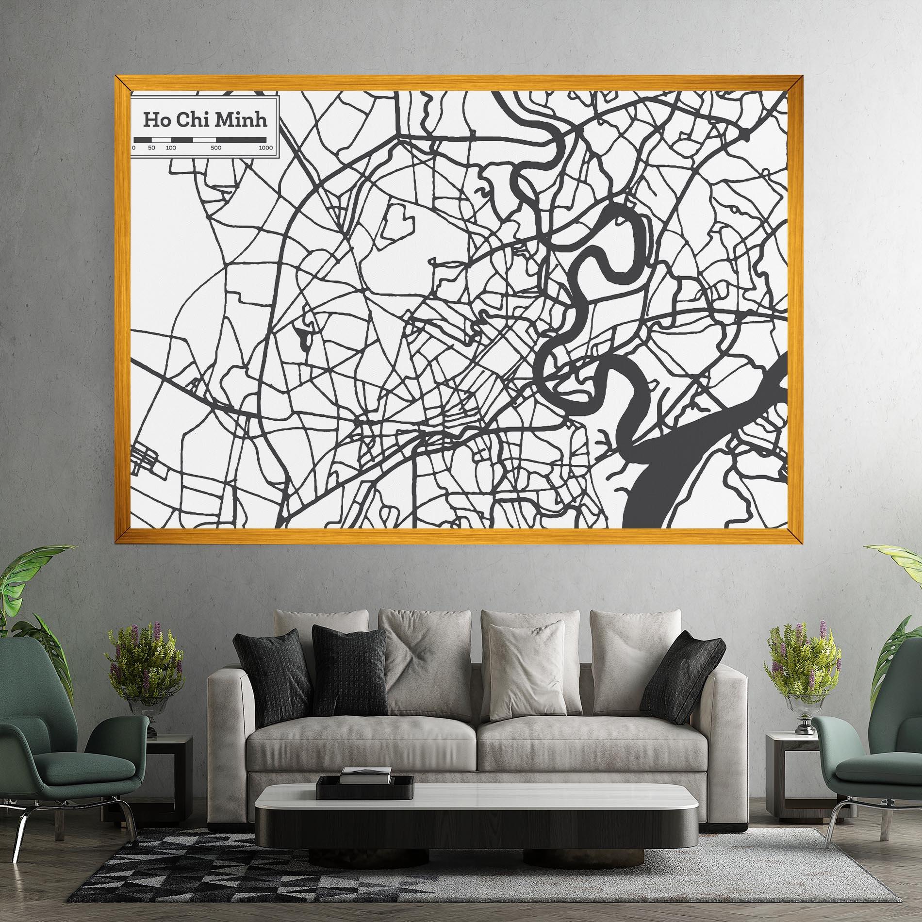 Tablou Canvas Ho Chi Minh Map mockup 7
