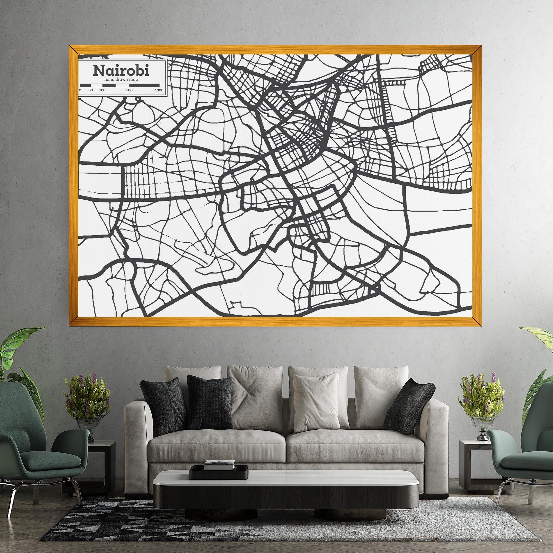 Tablou Canvas Nairobi Map mockup 7
