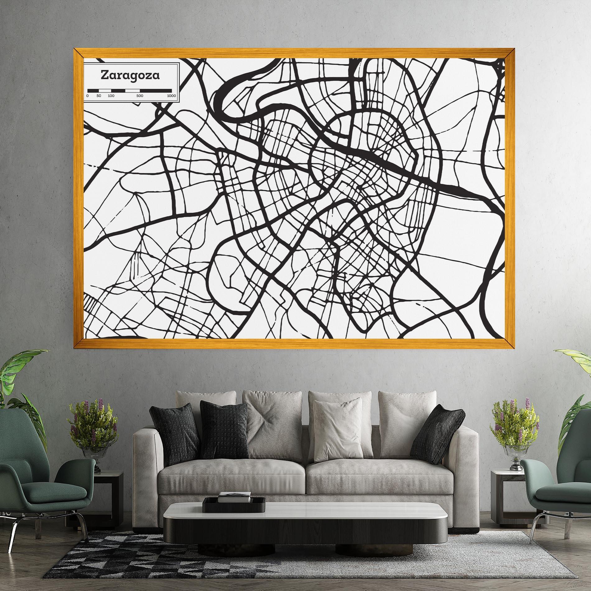 Tablou Canvas Zaragoza City Map mockup 7