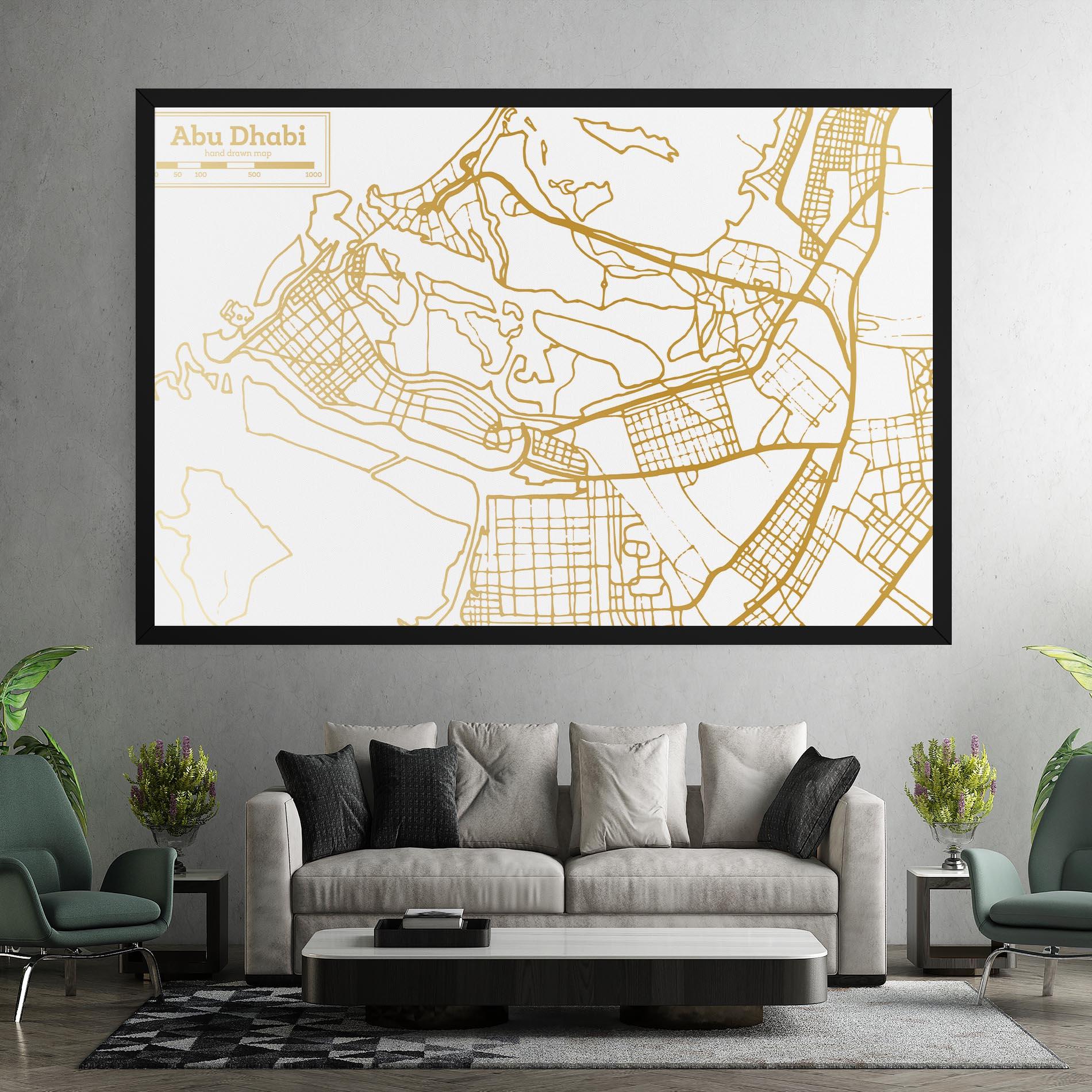 Tablou Canvas Abu Dhabi Map mockup 7