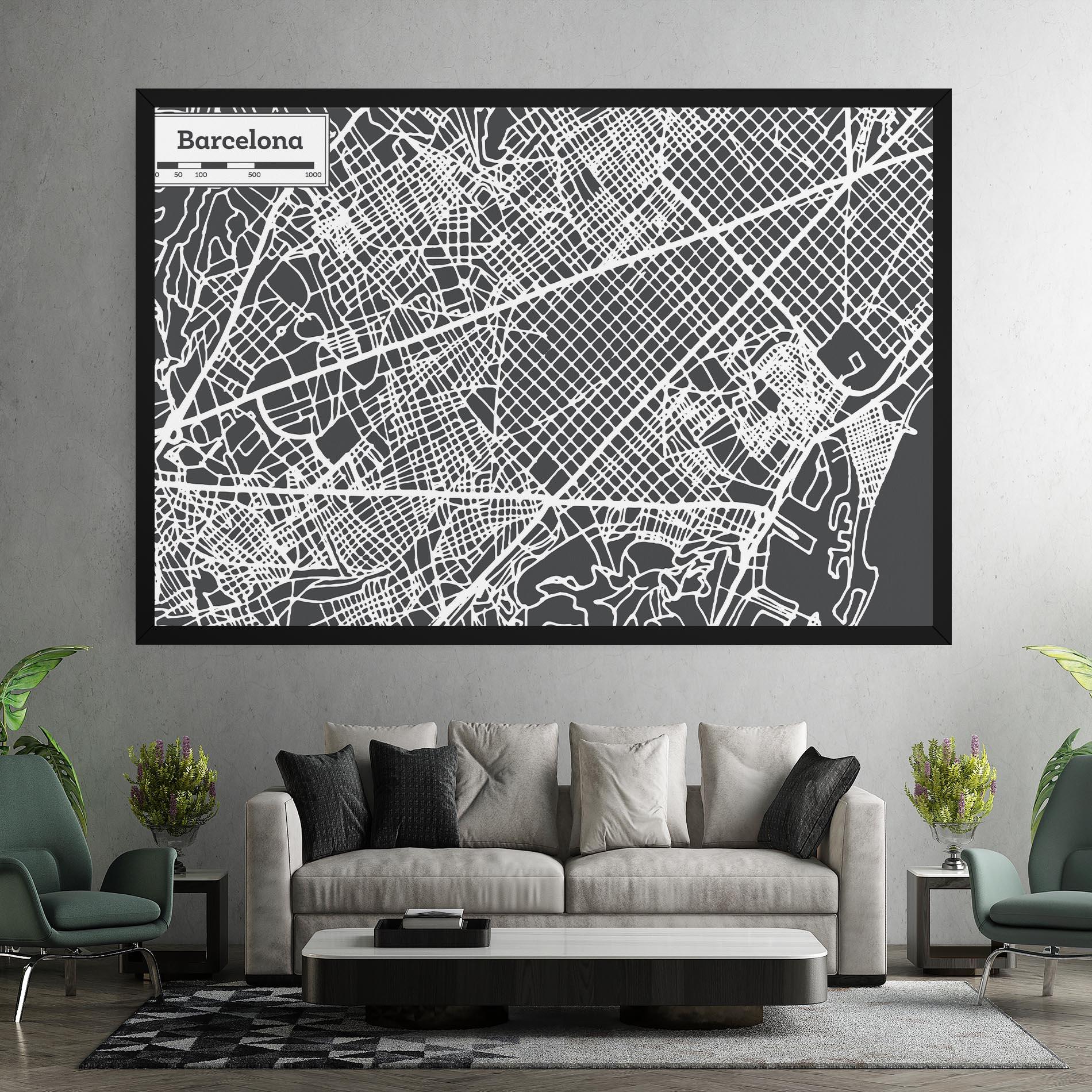 Tablou Canvas Barcelona Map mockup 7