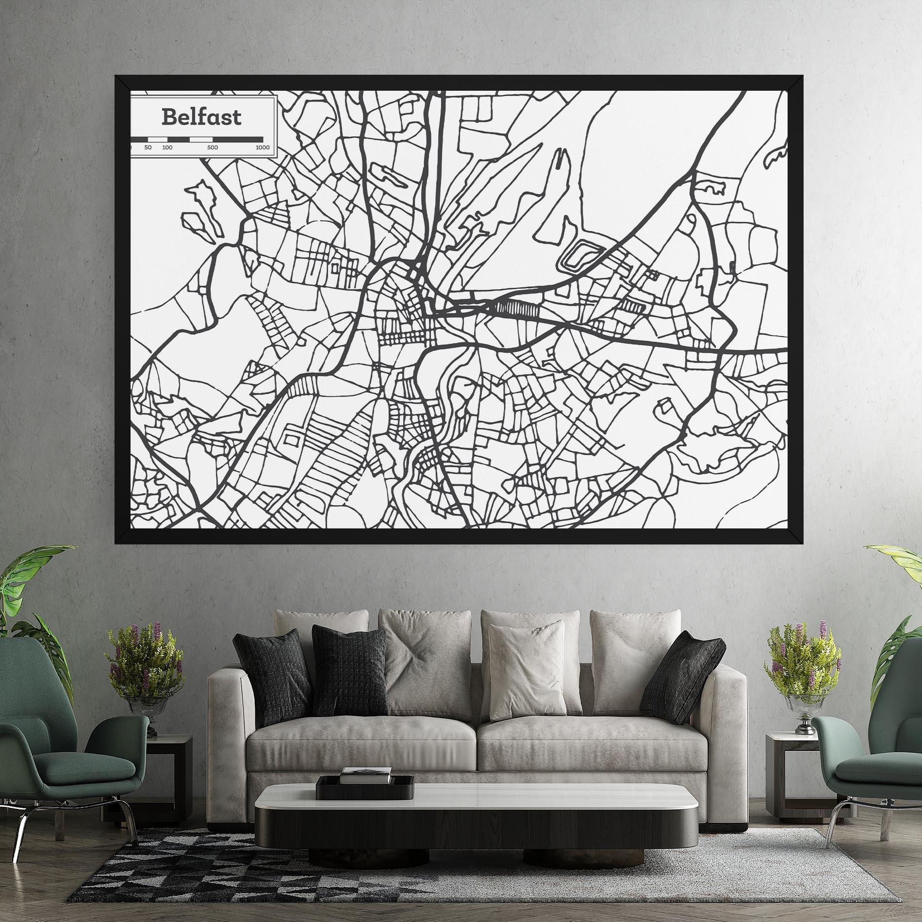 Tablou Canvas Belfast Map mockup 7