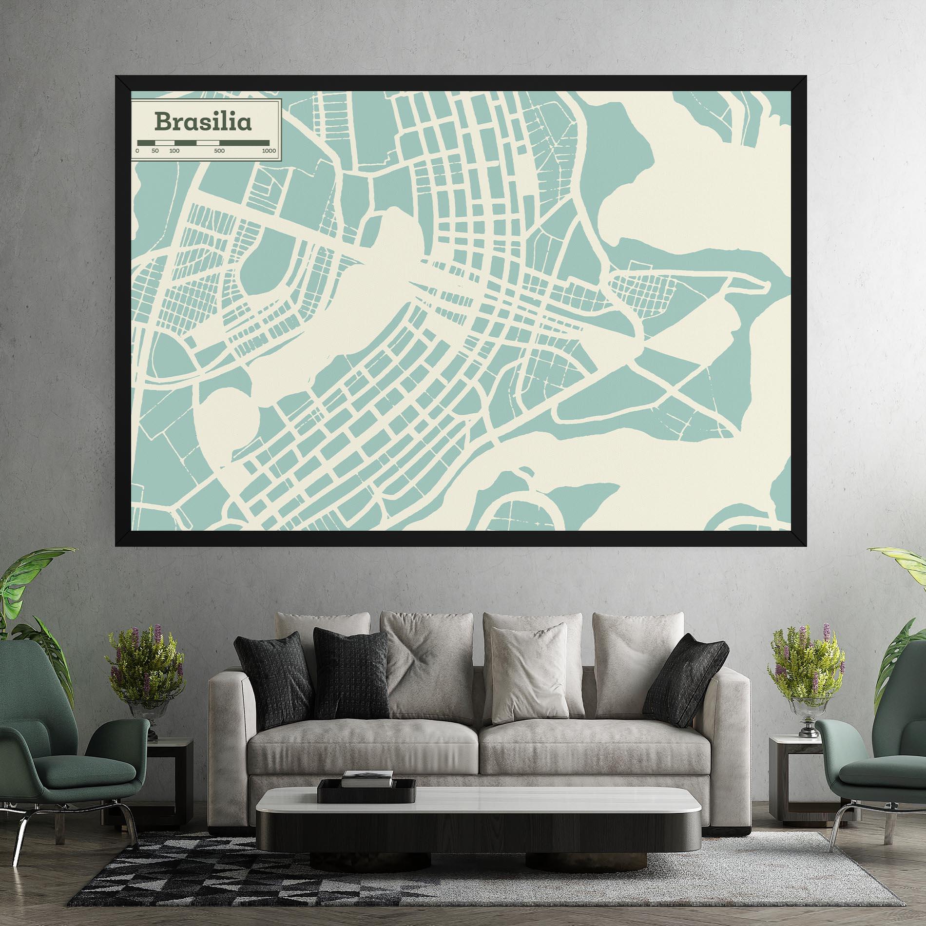 Tablou Canvas Brasilia Map mockup 7