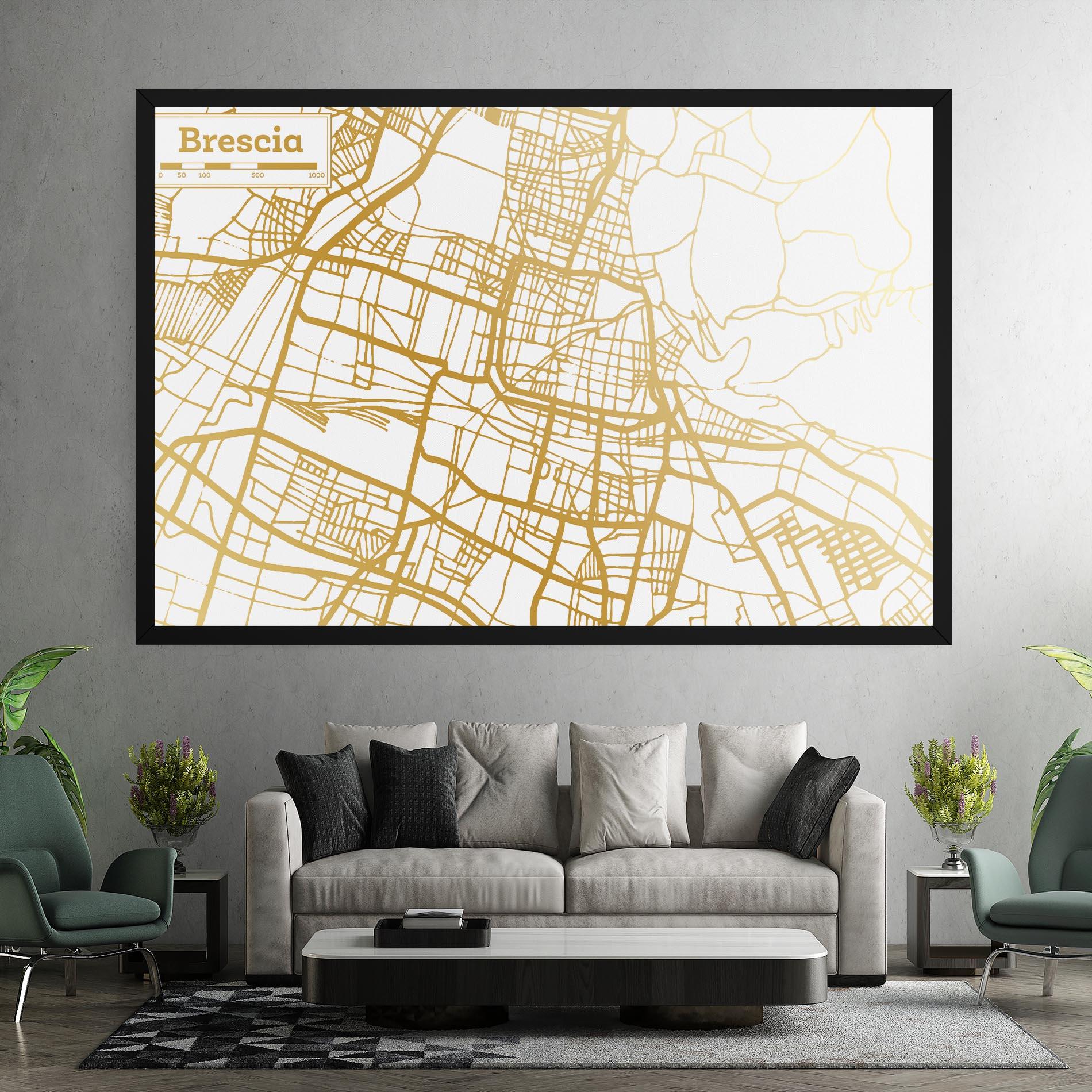 Tablou Canvas Brescia Gold Map mockup 7