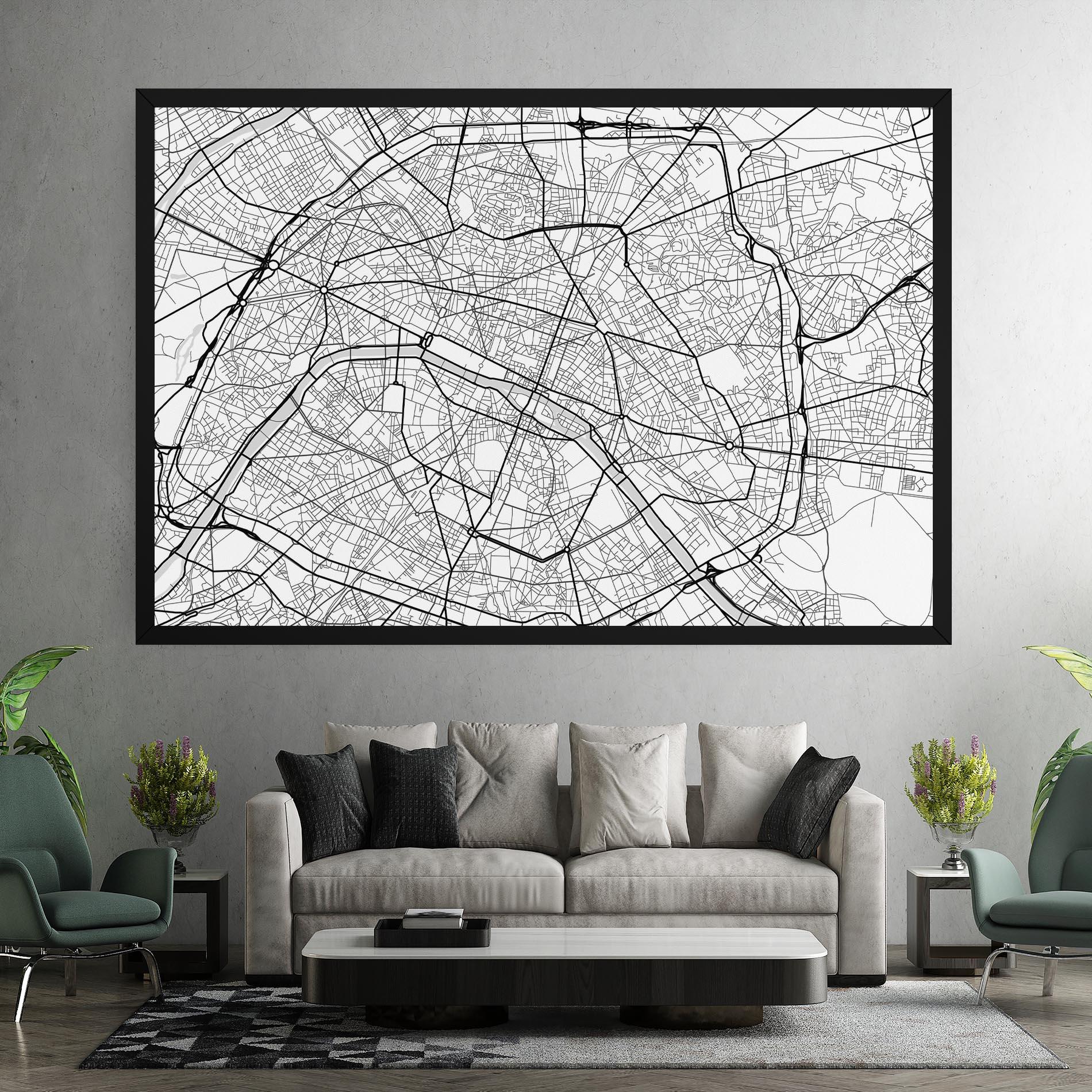 Tablou Canvas City Black Line mockup 7