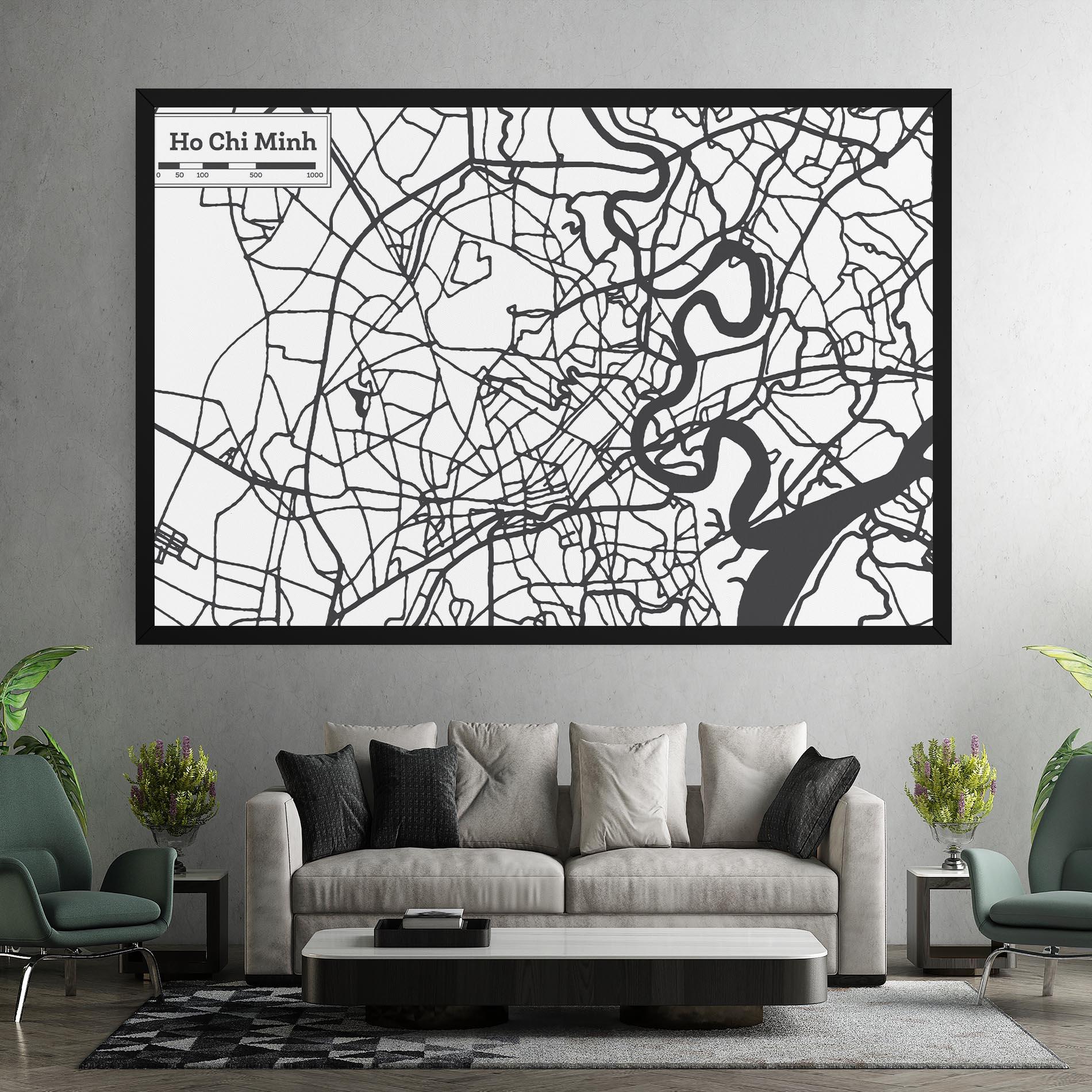 Tablou Canvas Ho Chi Minh Map mockup 7