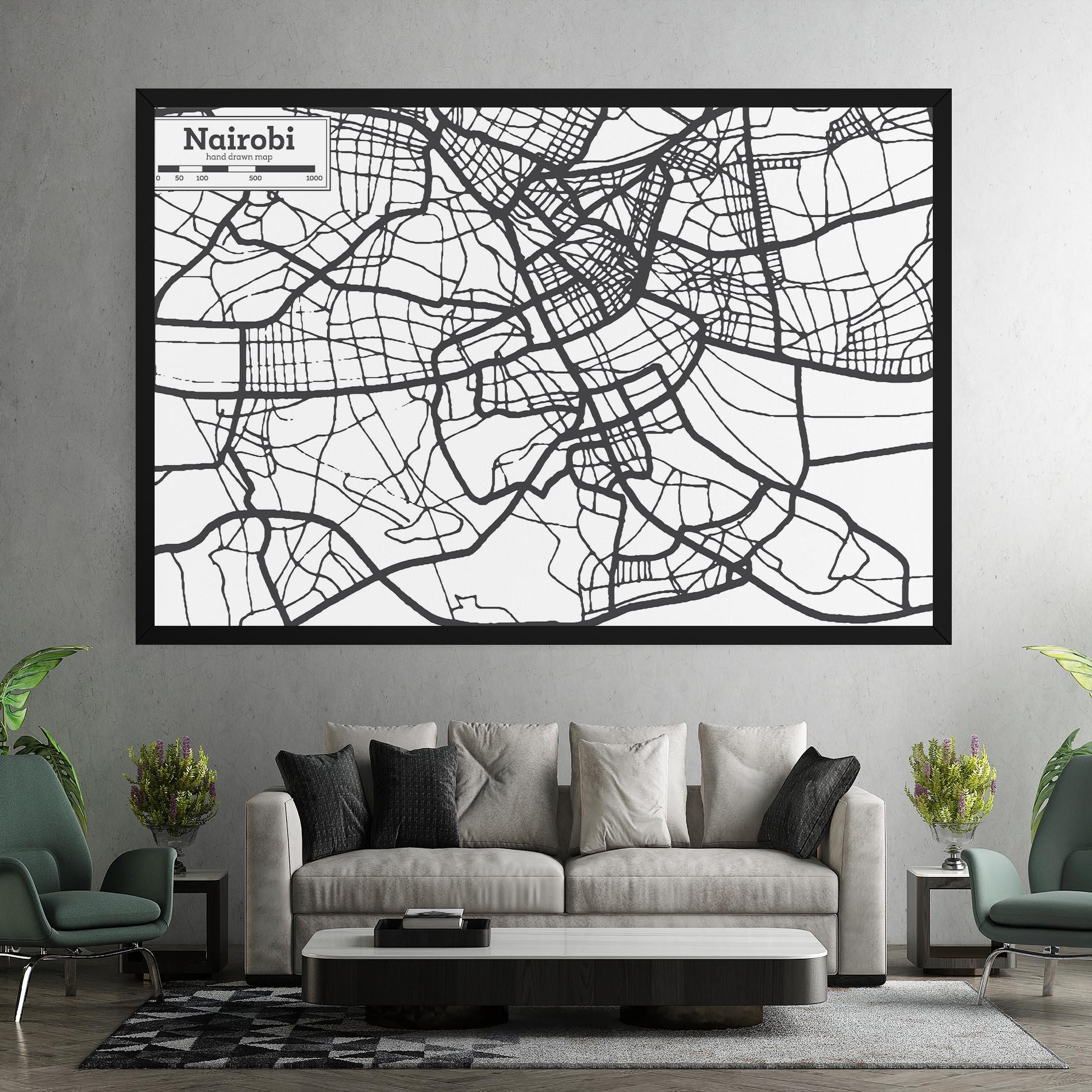 Tablou Canvas Nairobi Map mockup 7