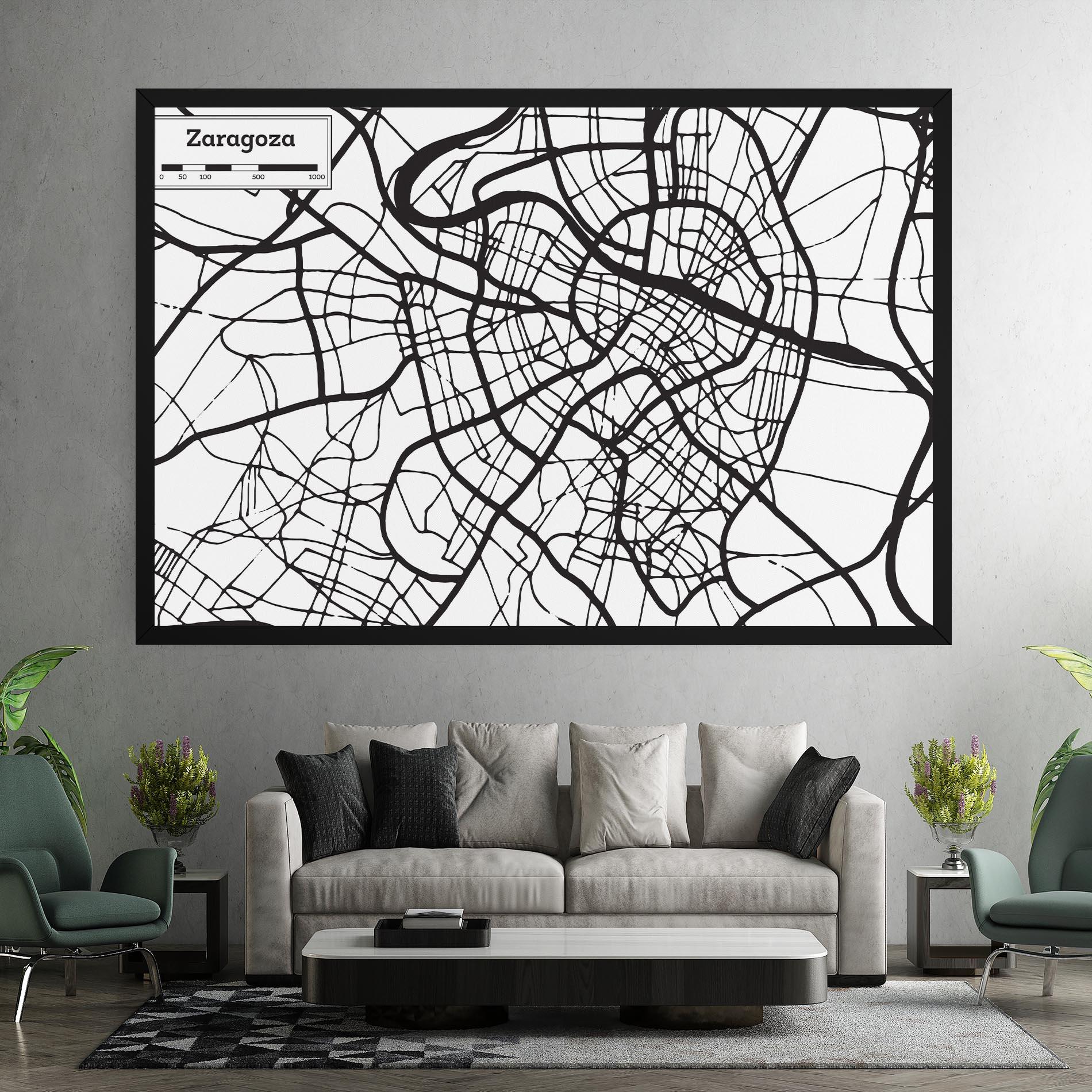 Tablou Canvas Zaragoza City Map mockup 7