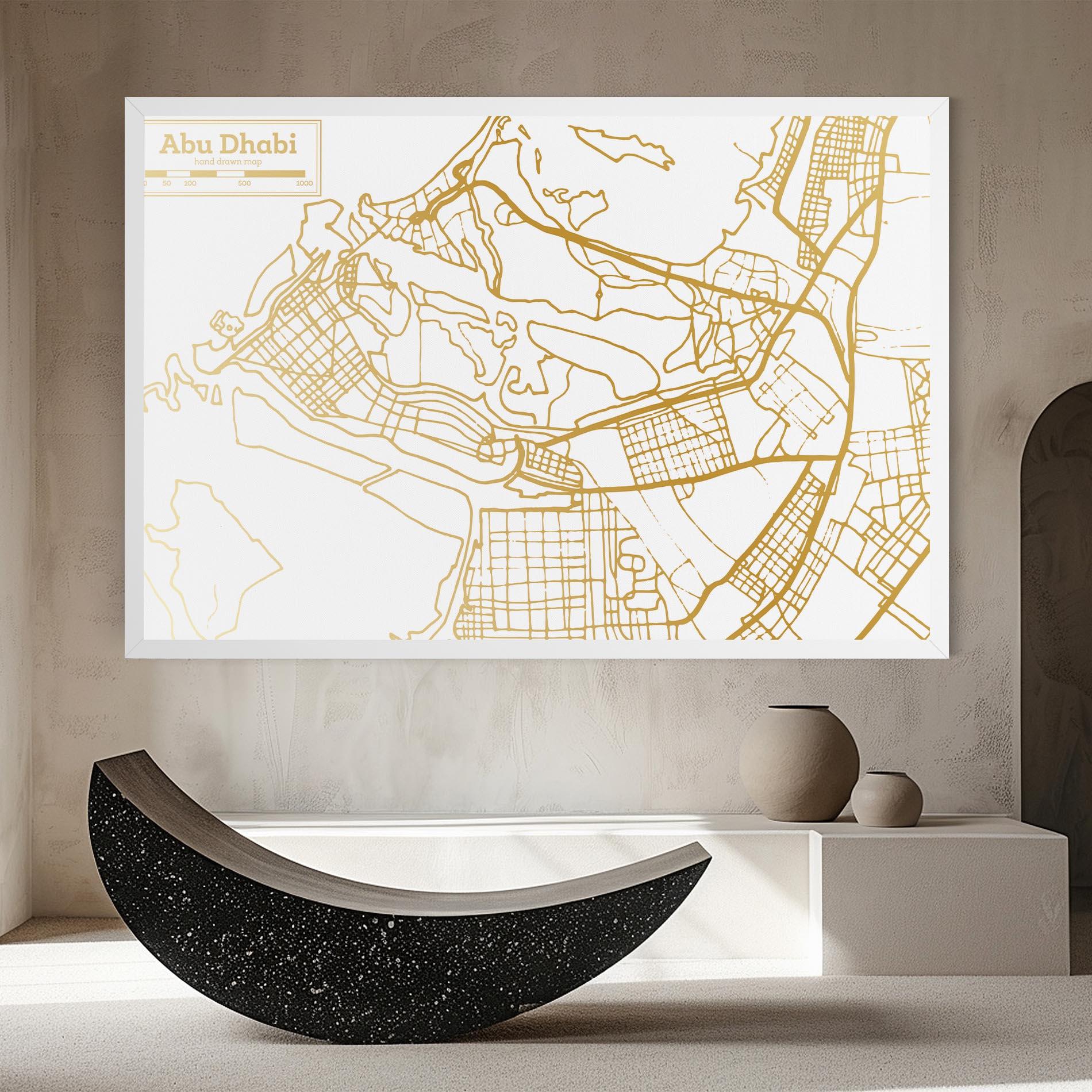 Tablou Canvas Abu Dhabi Map mockup 8