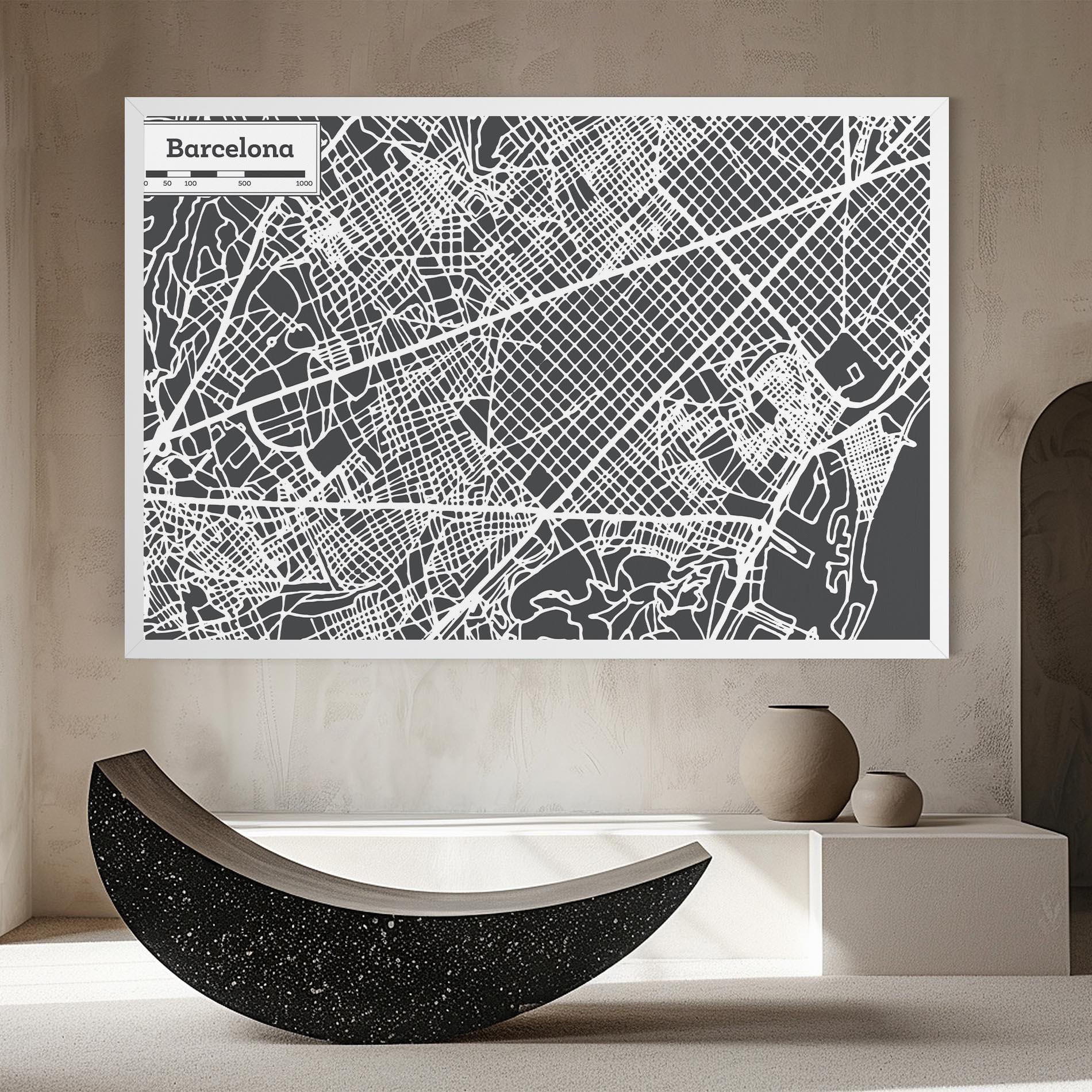 Tablou Canvas Barcelona Map mockup 8