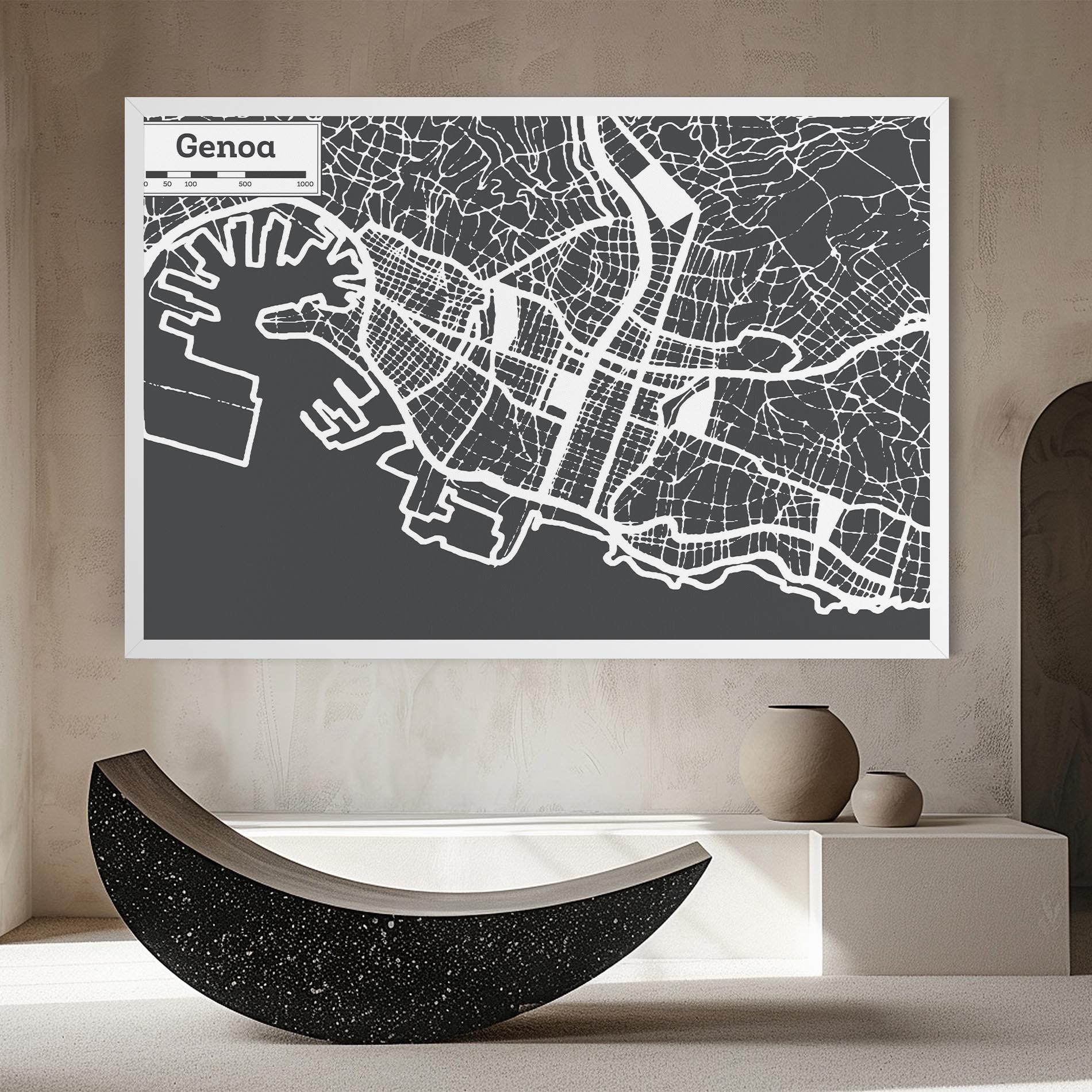 Tablou Canvas Genoa Map mockup 8