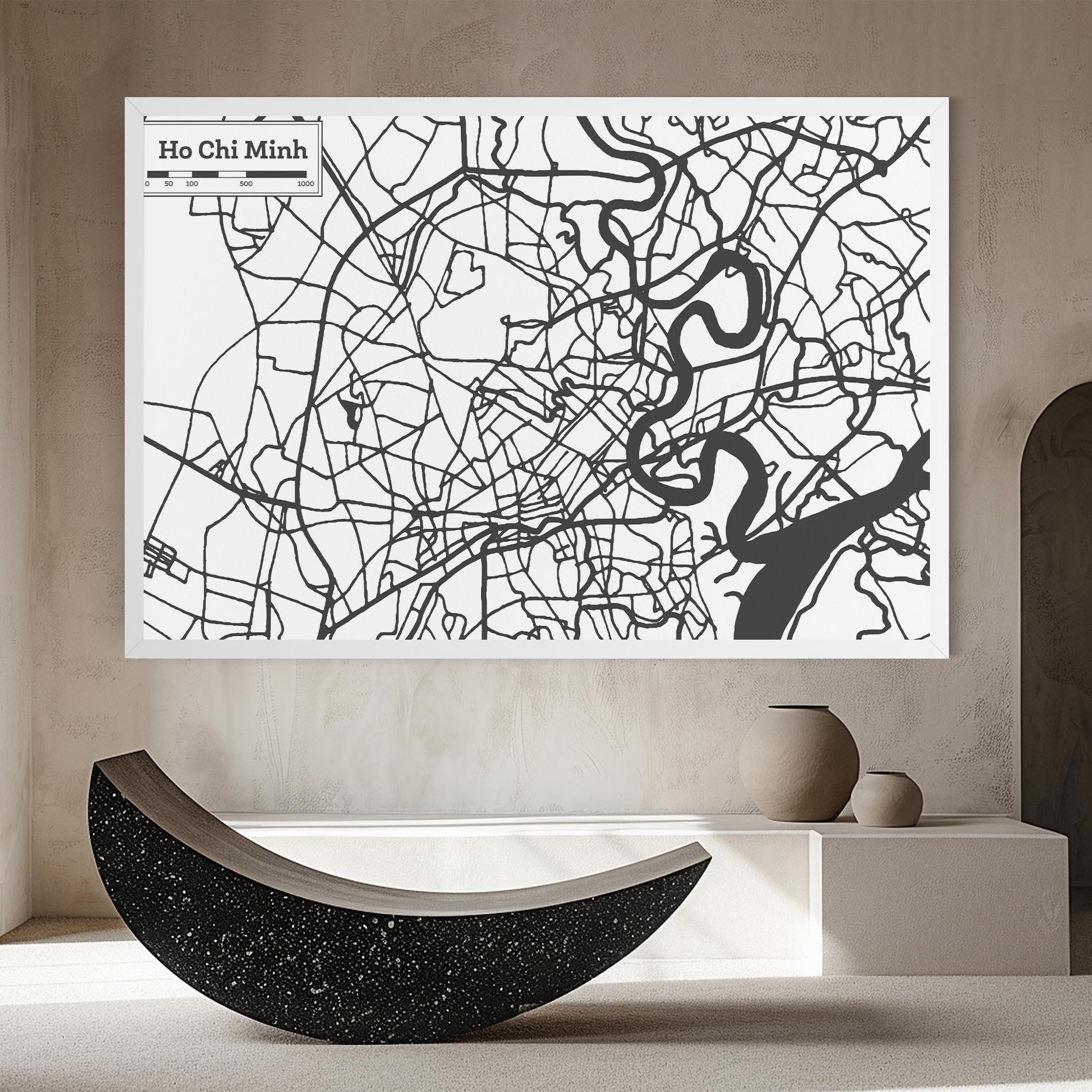 Tablou Canvas Ho Chi Minh Map mockup 8