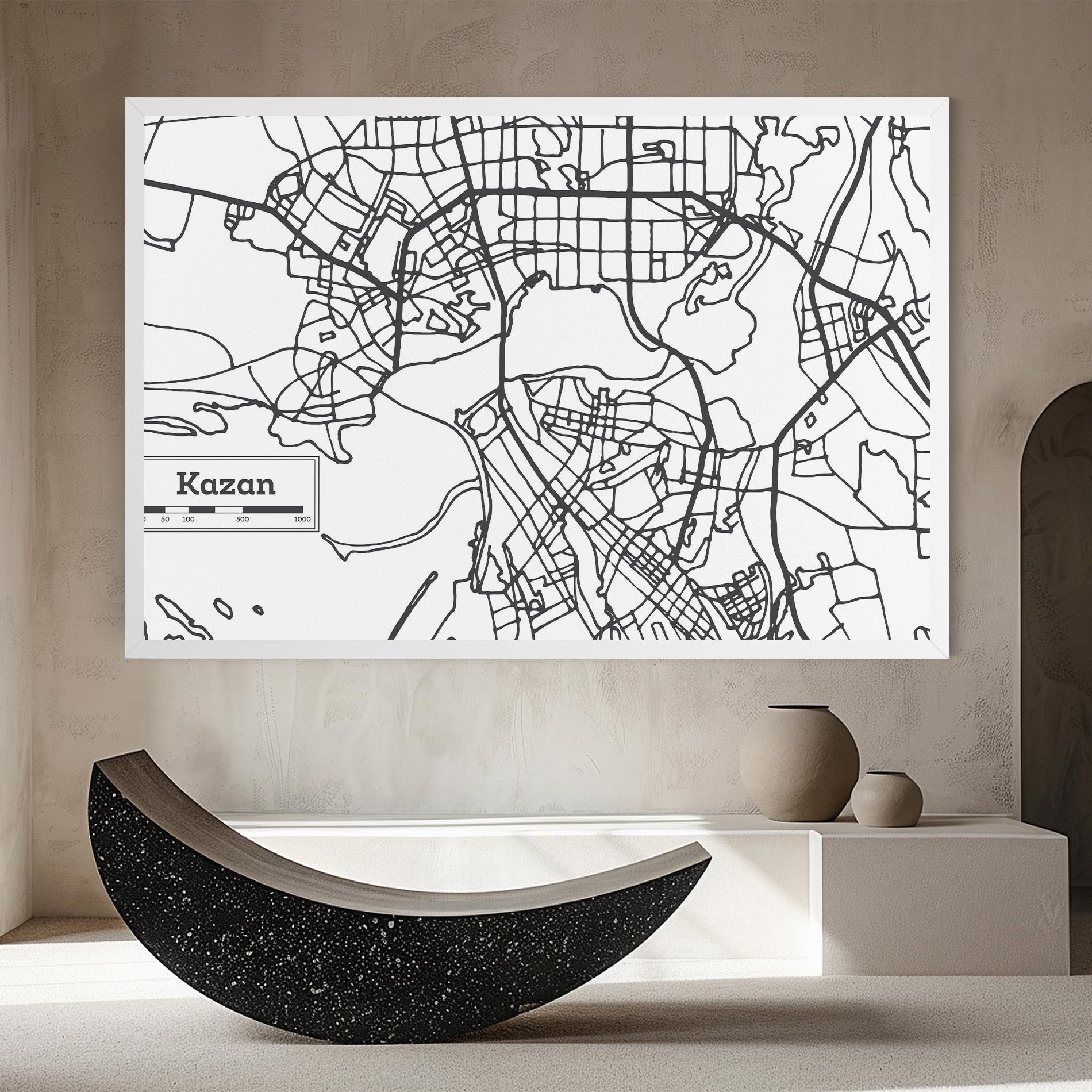 Tablou Canvas Kazan Map mockup 8