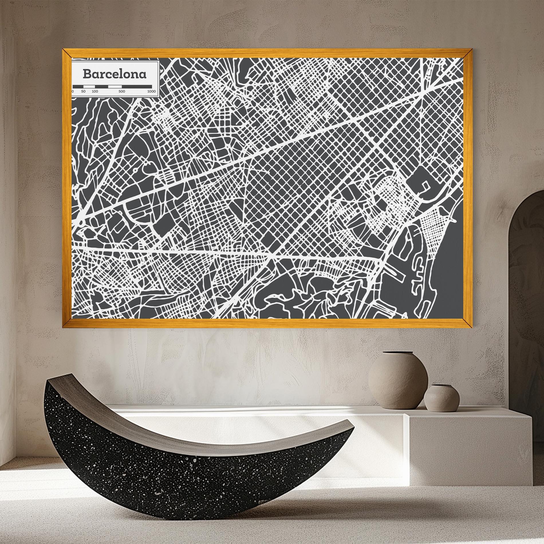Tablou Canvas Barcelona Map mockup 8