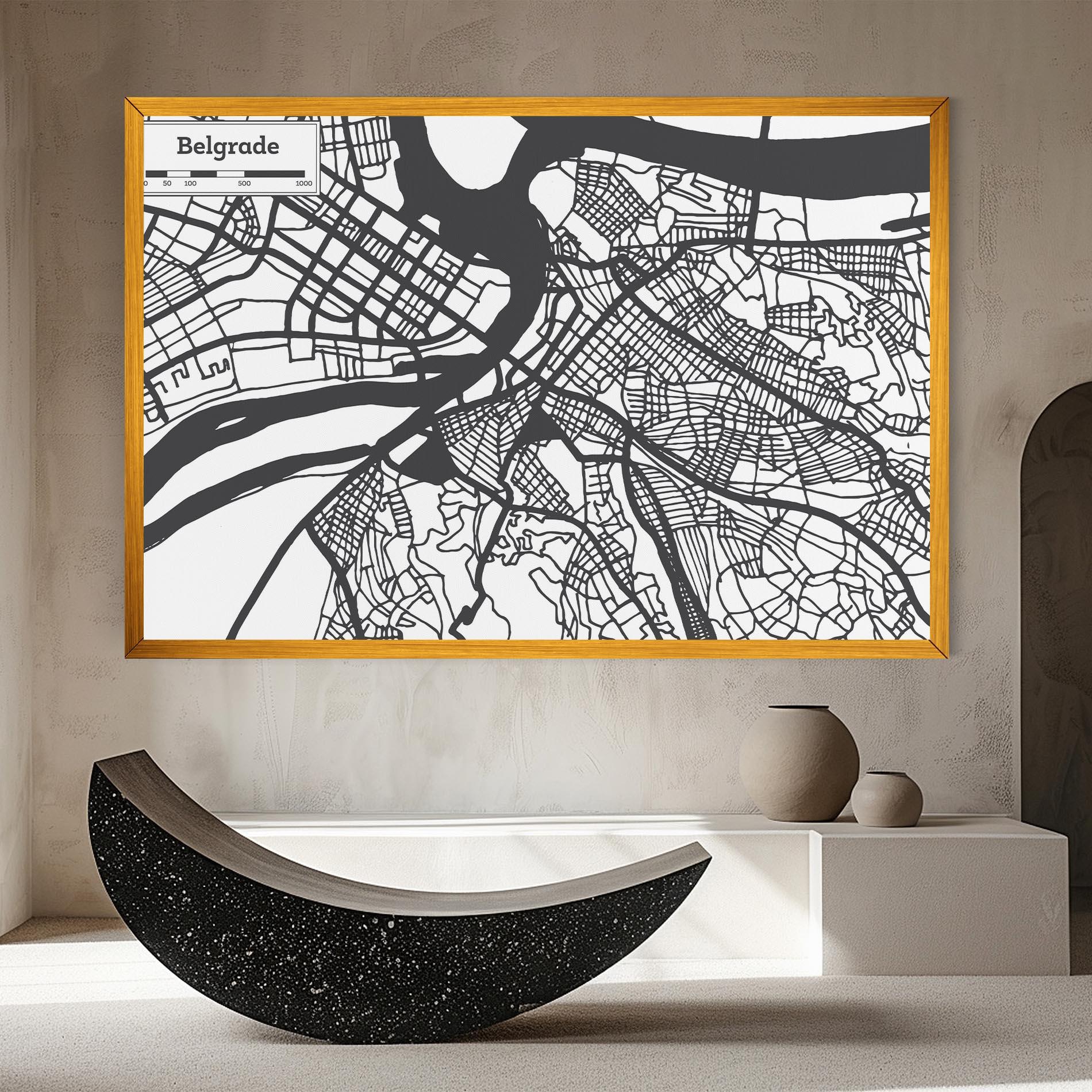 Tablou Canvas Belgrade Map mockup 8