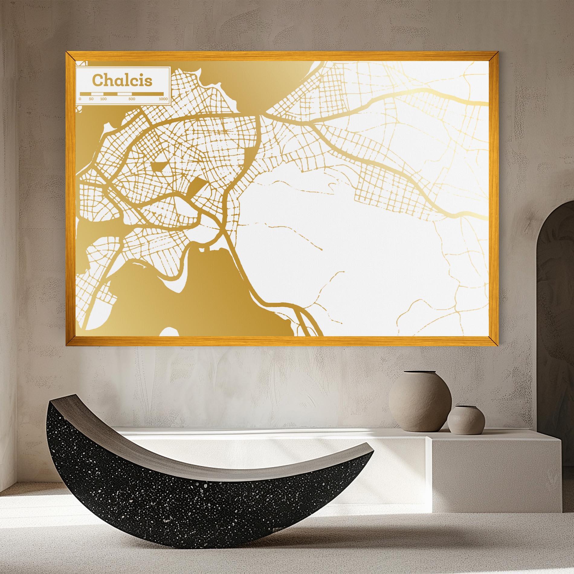 Tablou Canvas Chalcis Gold Map mockup 8