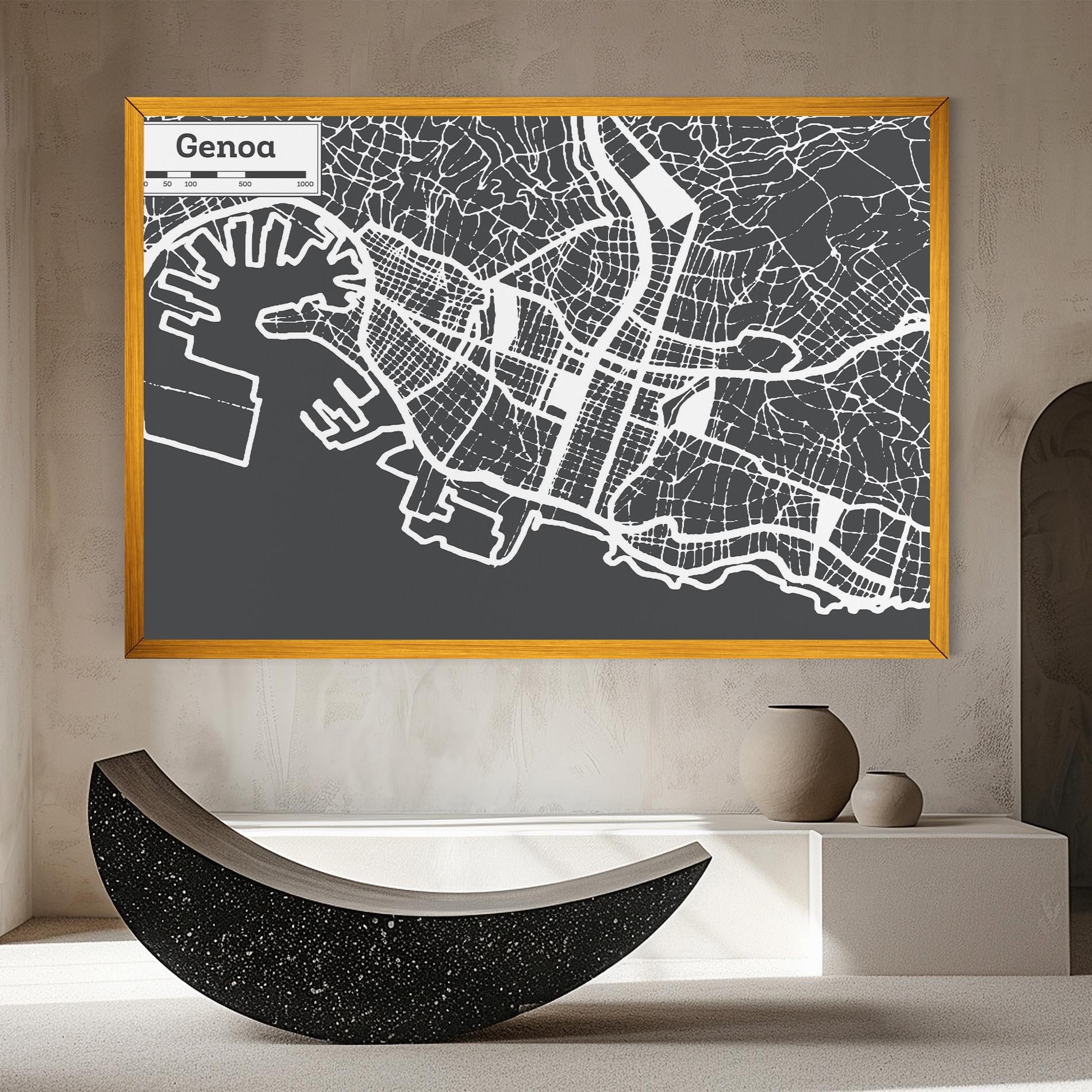 Tablou Canvas Genoa Map mockup 8