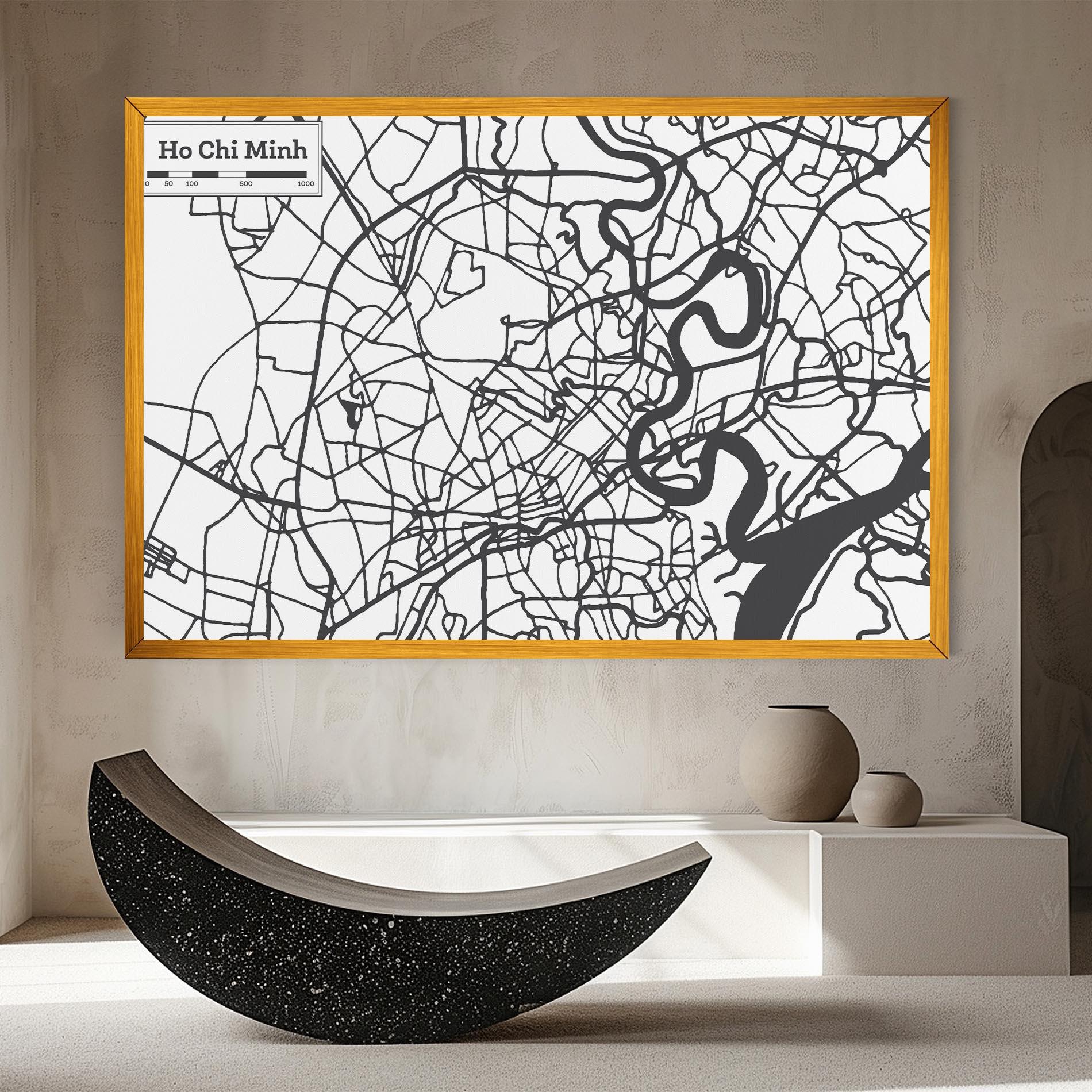 Tablou Canvas Ho Chi Minh Map mockup 8