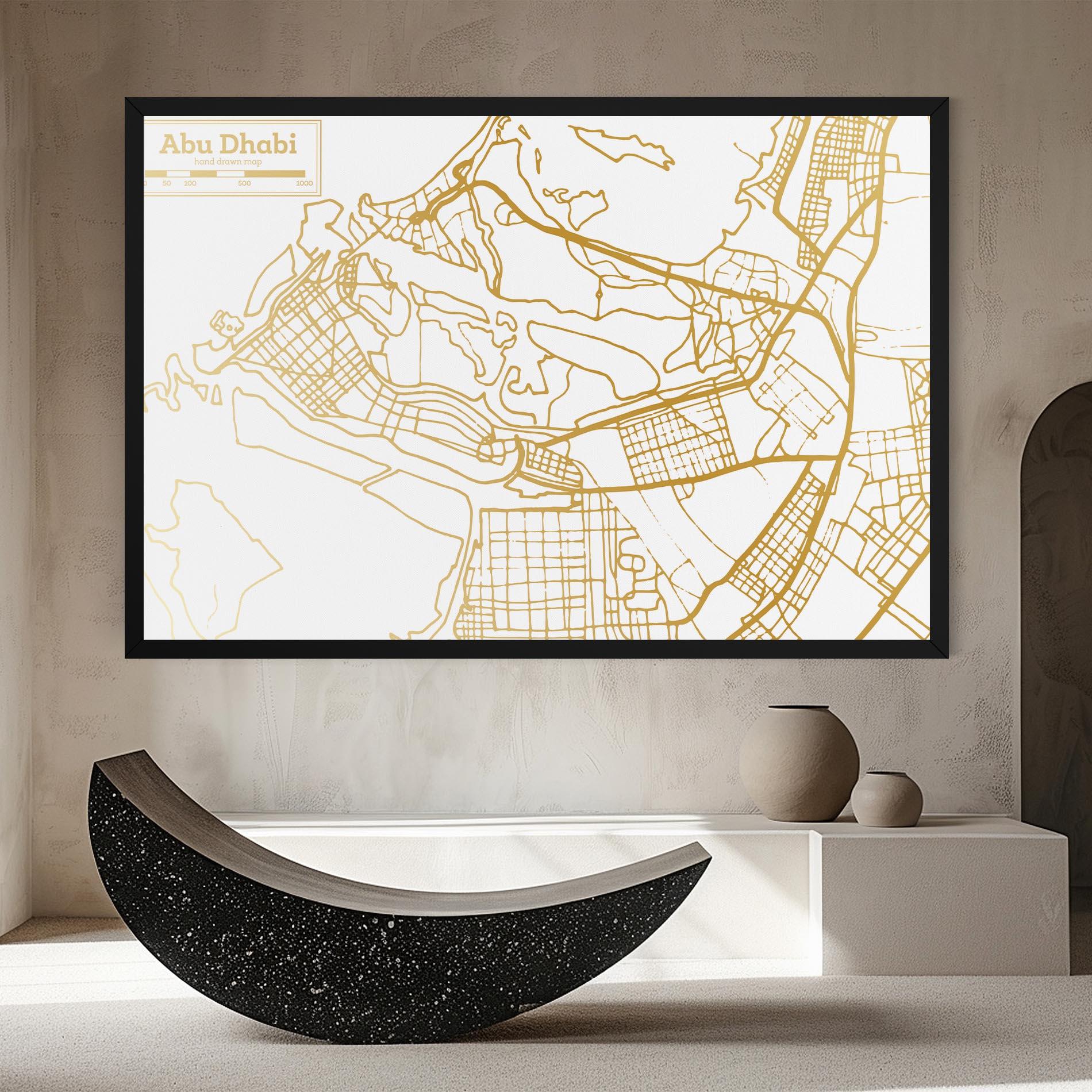 Tablou Canvas Abu Dhabi Map mockup 8