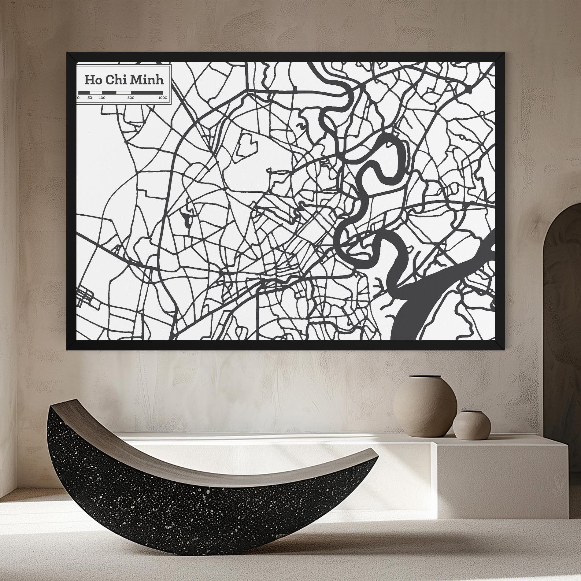 Tablou Canvas Ho Chi Minh Map mockup 8