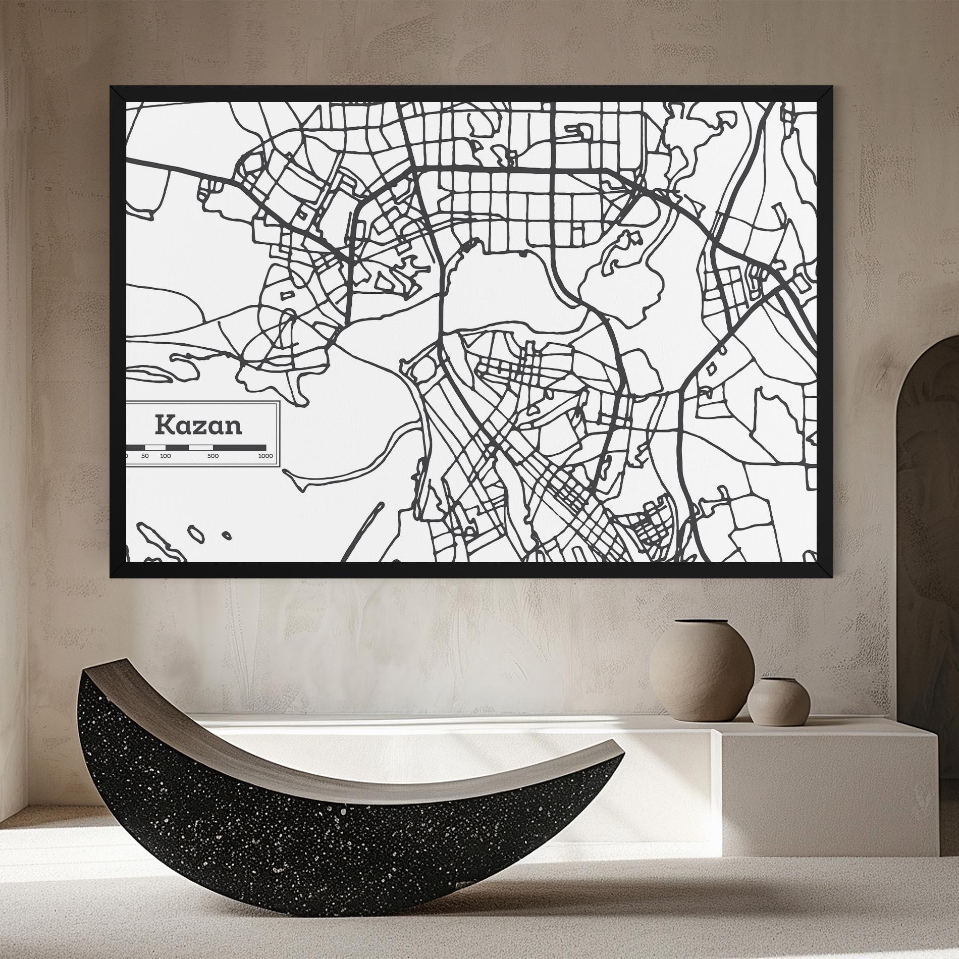 Tablou Canvas Kazan Map mockup 8