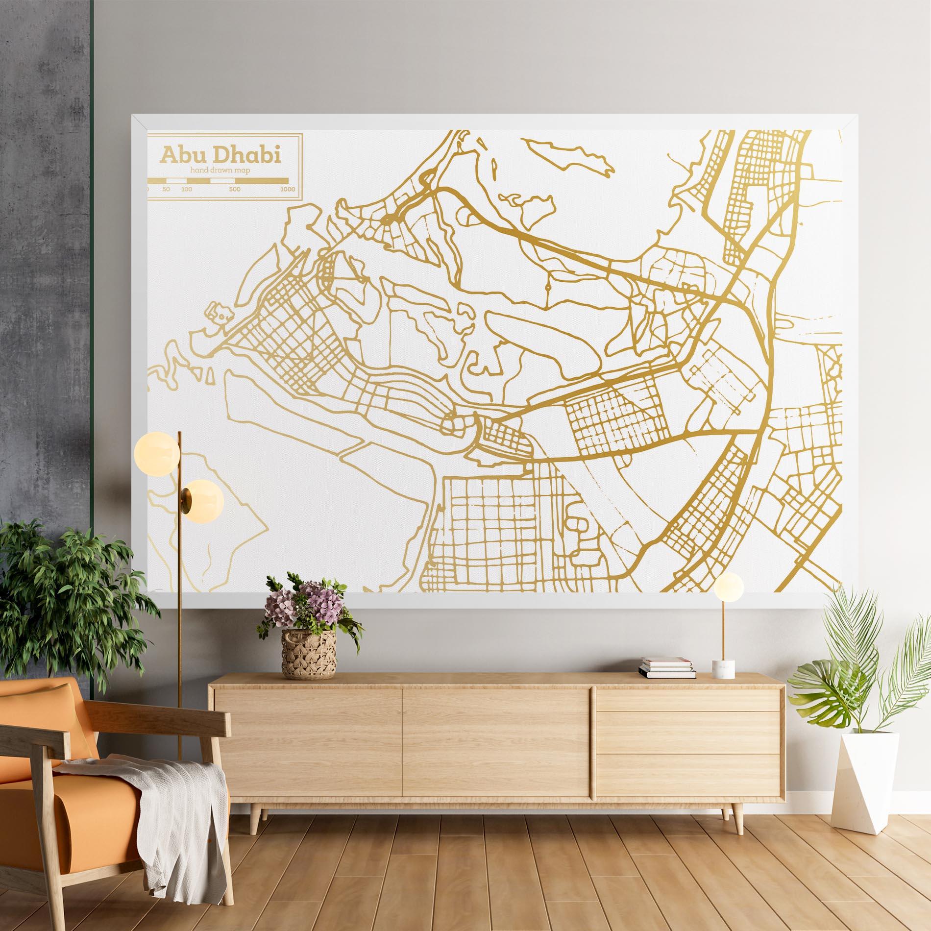 Tablou Canvas Abu Dhabi Map mockup 9