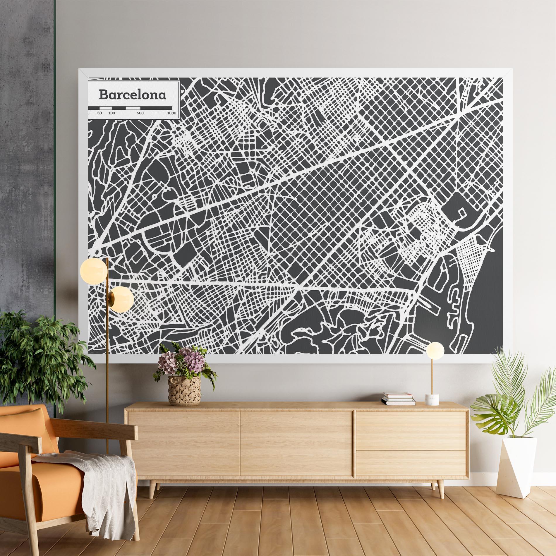 Tablou Canvas Barcelona Map mockup 9