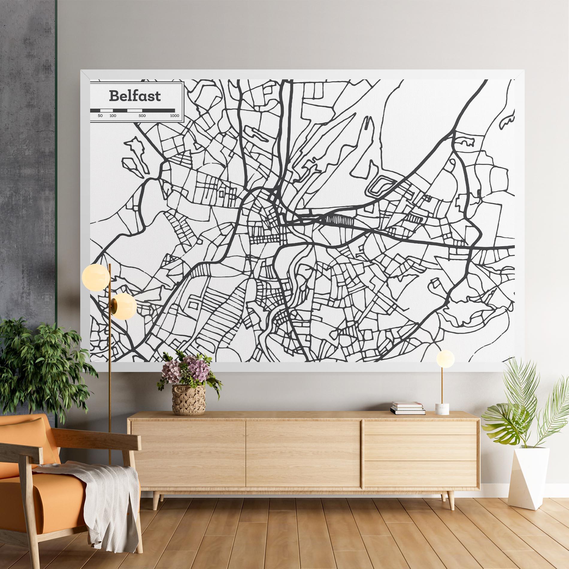 Tablou Canvas Belfast Map mockup 9