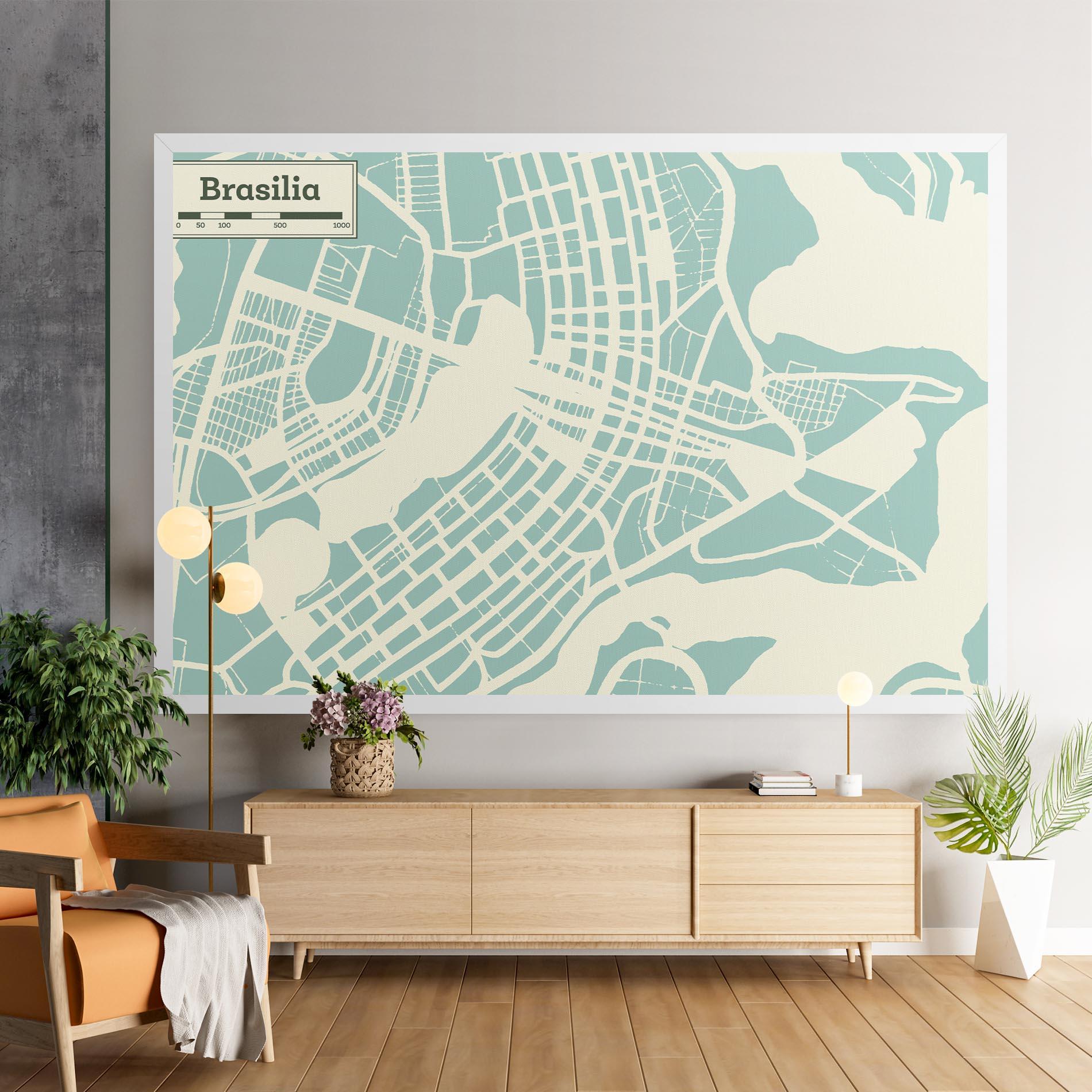 Tablou Canvas Brasilia Map mockup 9