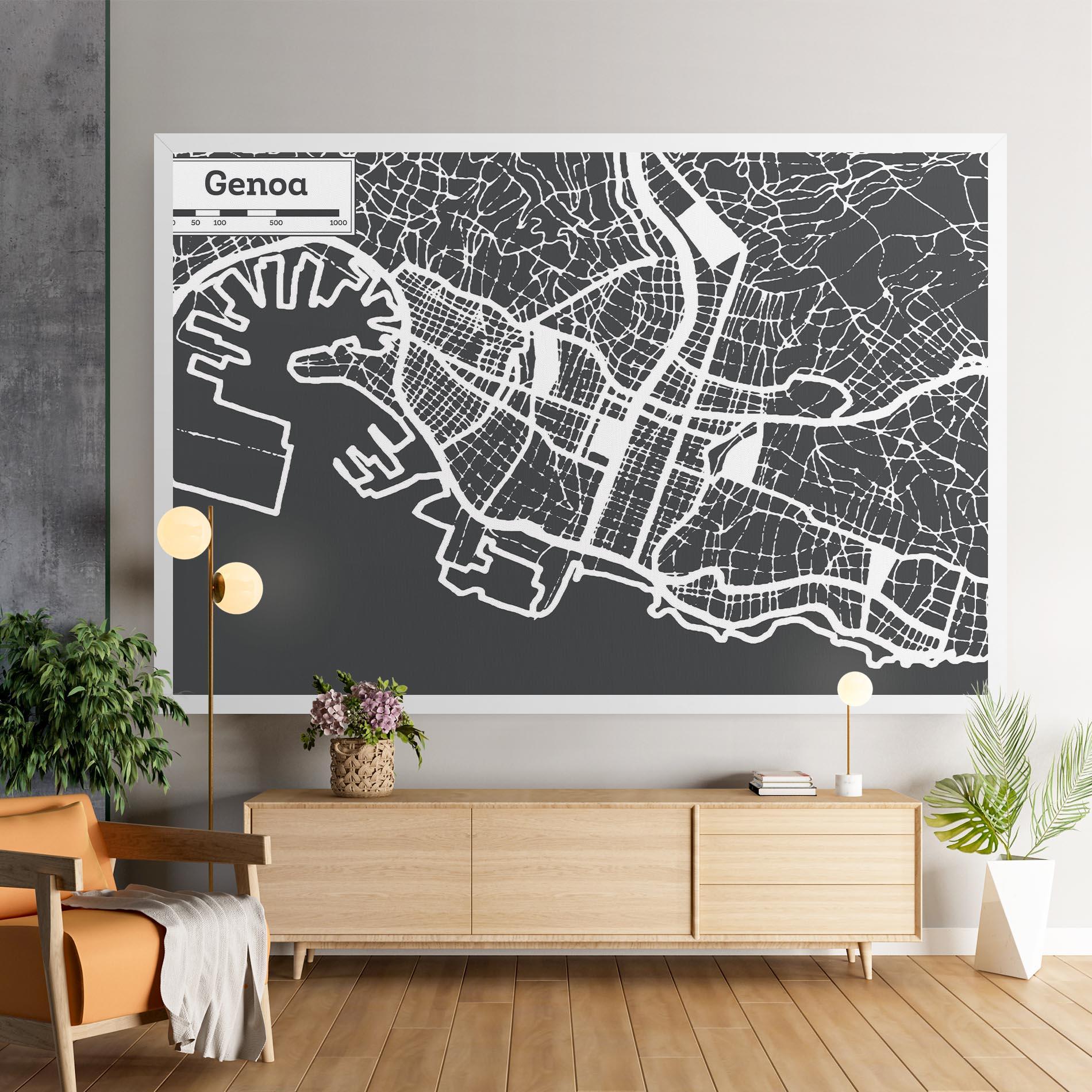 Tablou Canvas Genoa Map mockup 9