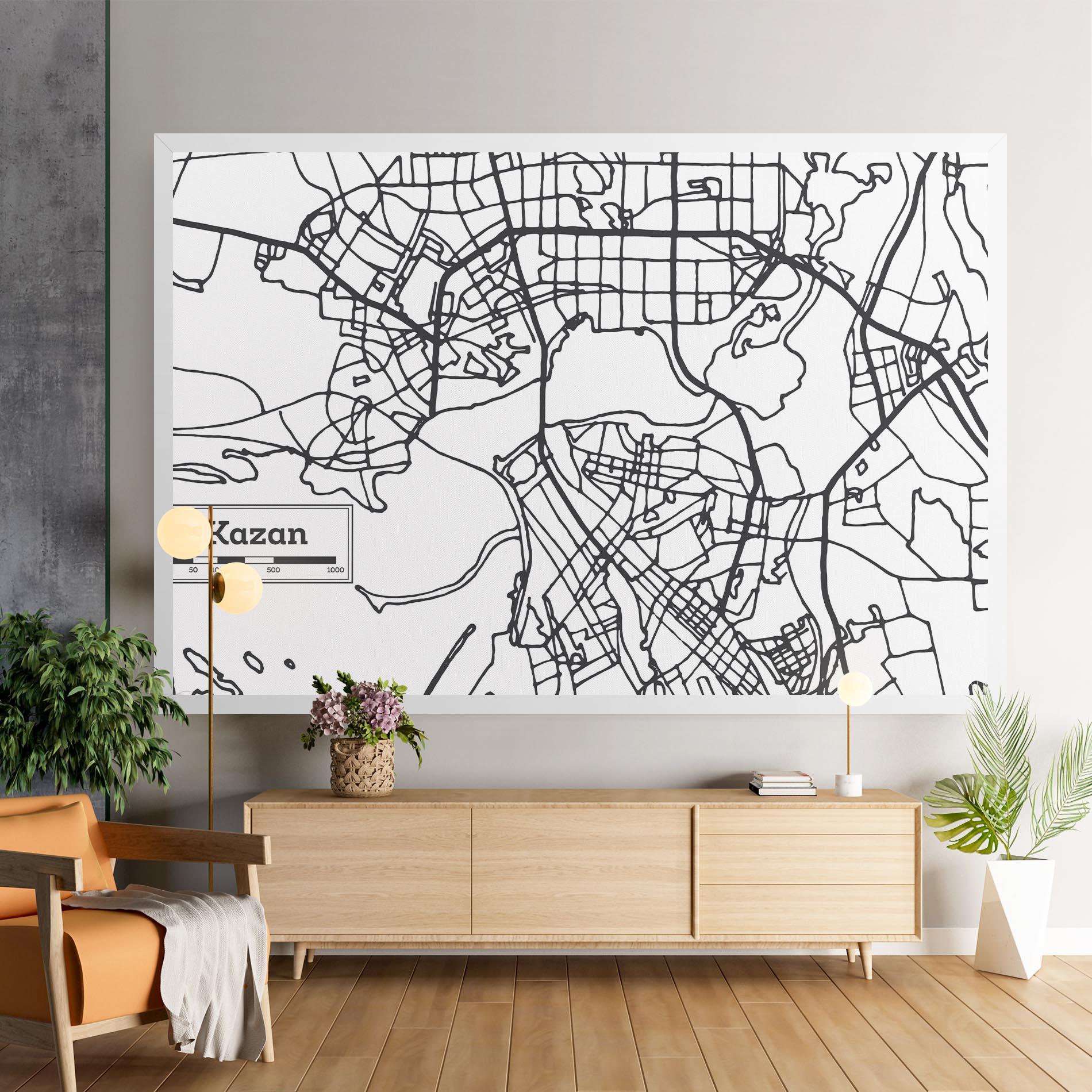 Tablou Canvas Kazan Map mockup 9