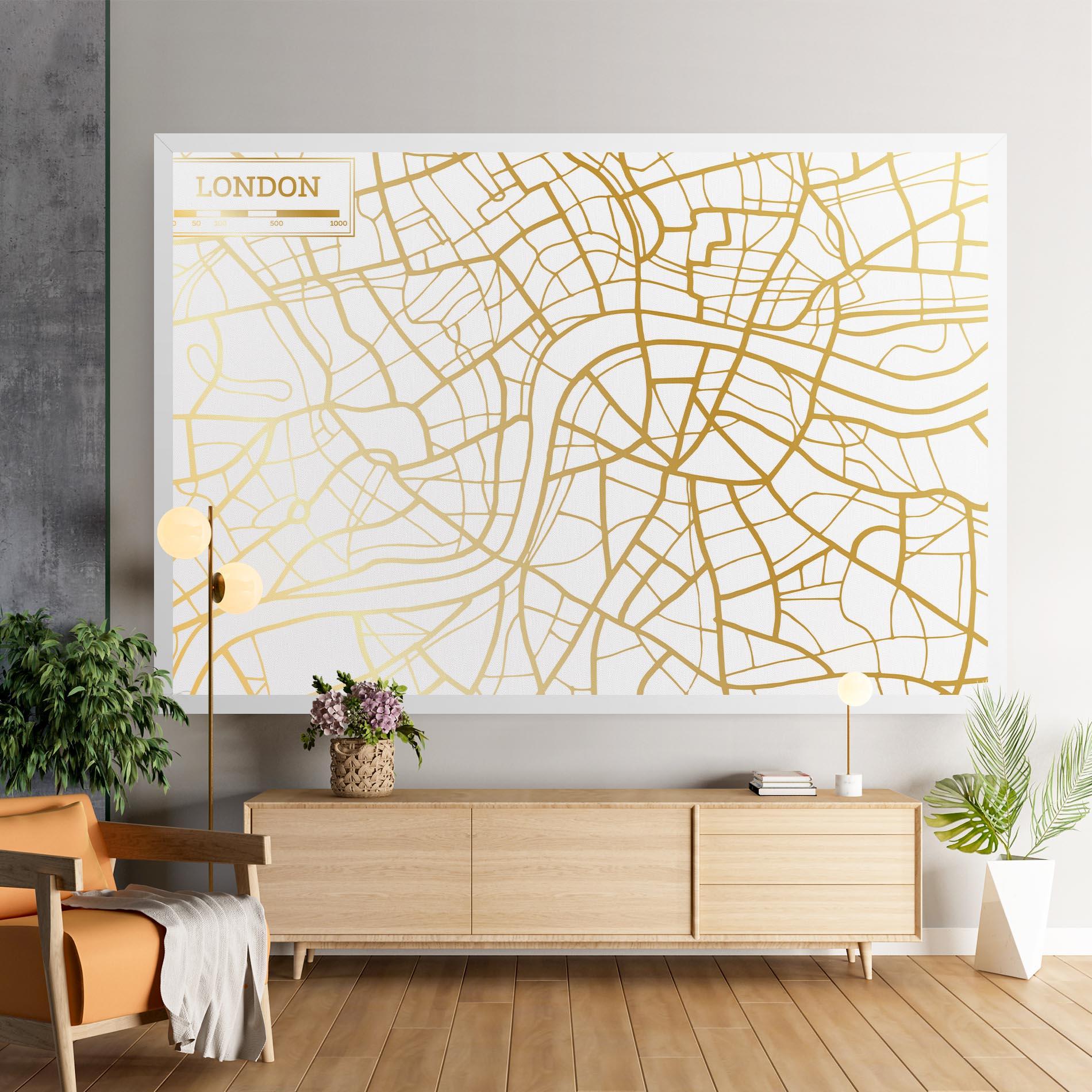 Tablou Canvas London Gold Map mockup 9